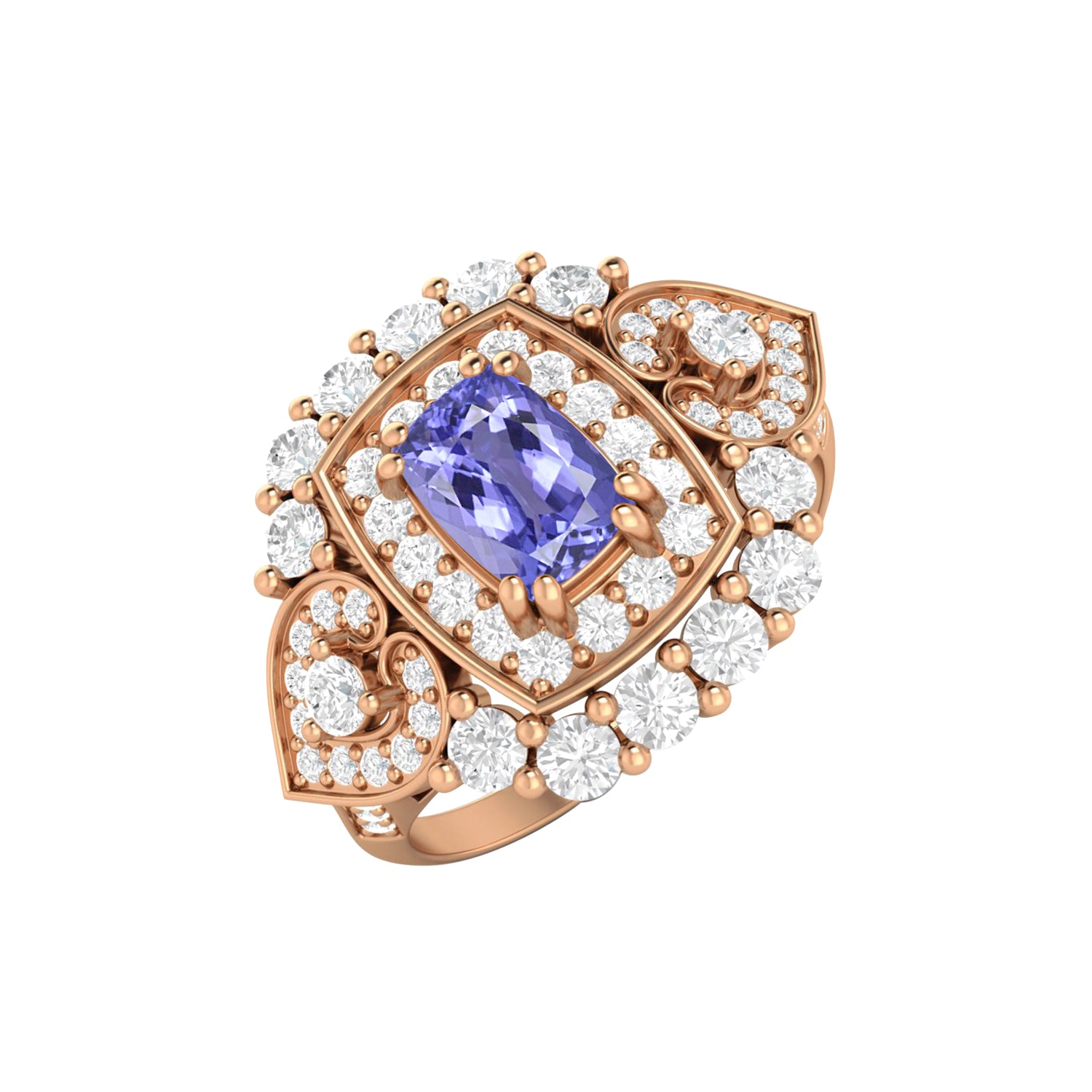 Anello di promessa unico in argento sterling 925 con tanzanite
