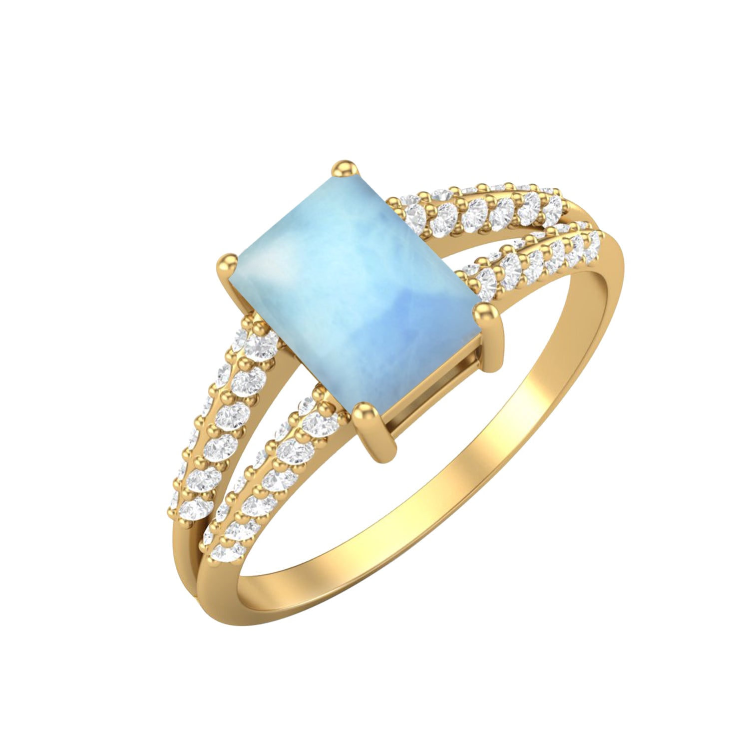 Anello nuziale in larimar naturale, anello nuziale in argento sterling 925