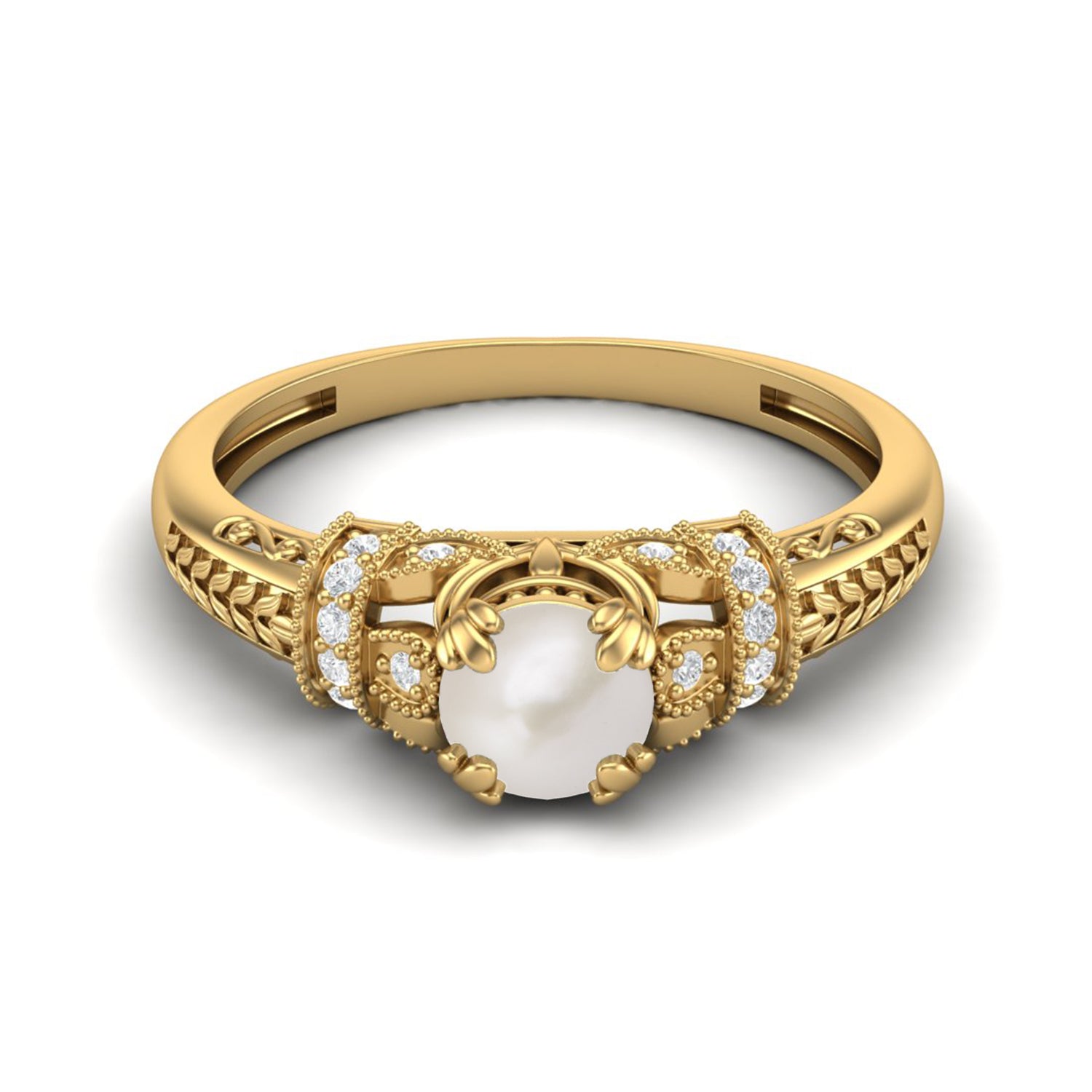 Anello di promessa nuziale in argento sterling 925 con perle, anello di nozze unico