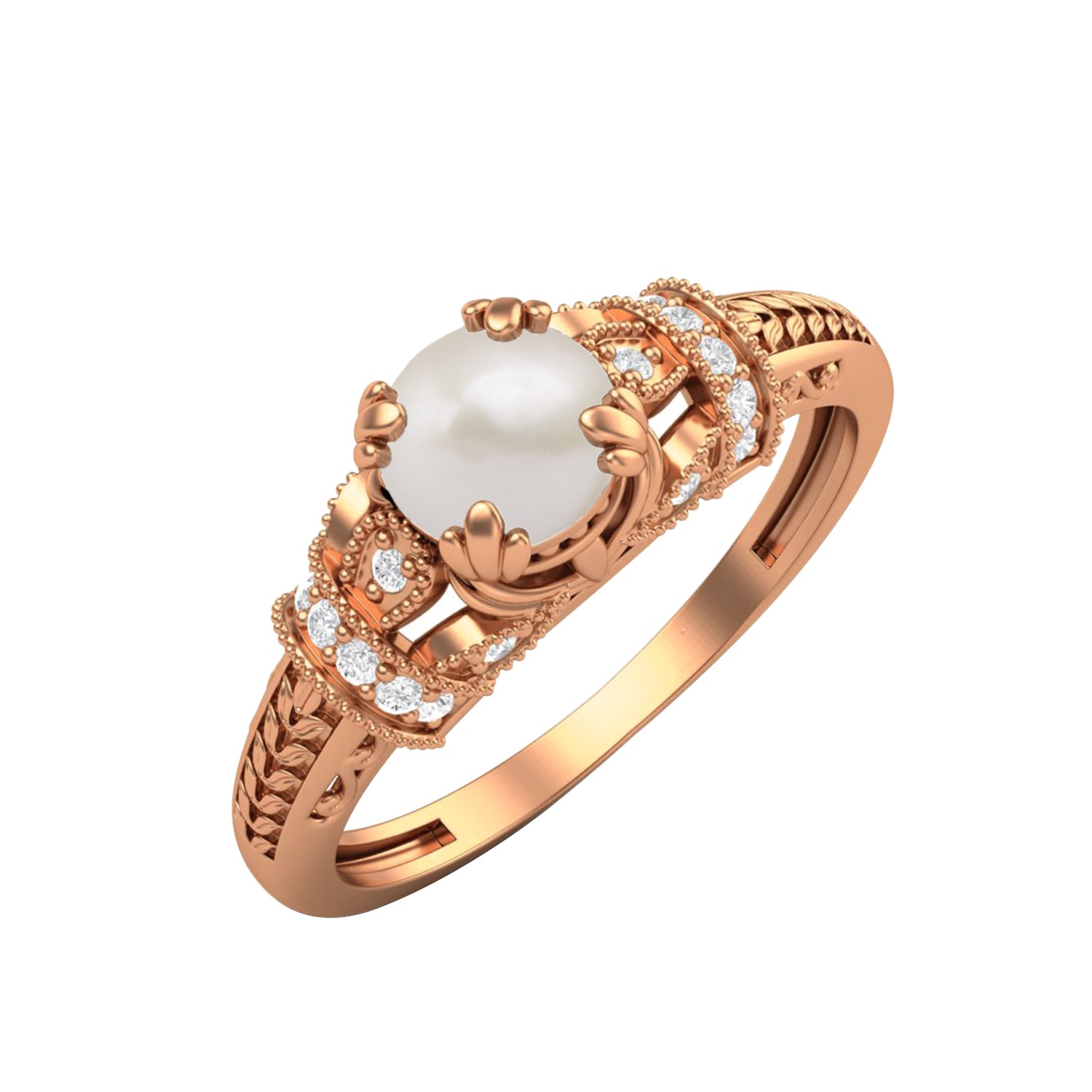 Anello di promessa nuziale in argento sterling 925 con perle, anello di nozze unico
