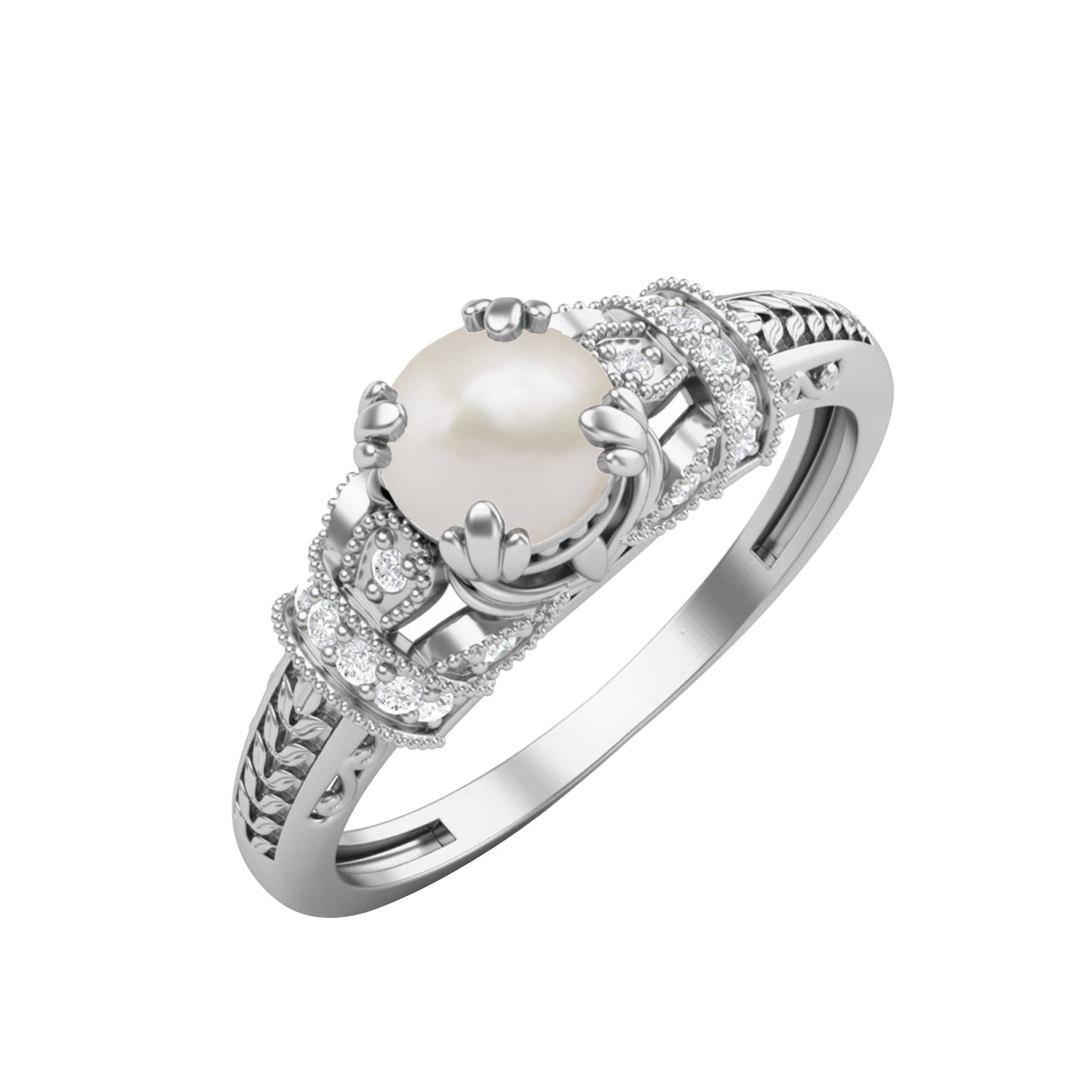 Anello di promessa nuziale in argento sterling 925 con perle, anello di nozze unico
