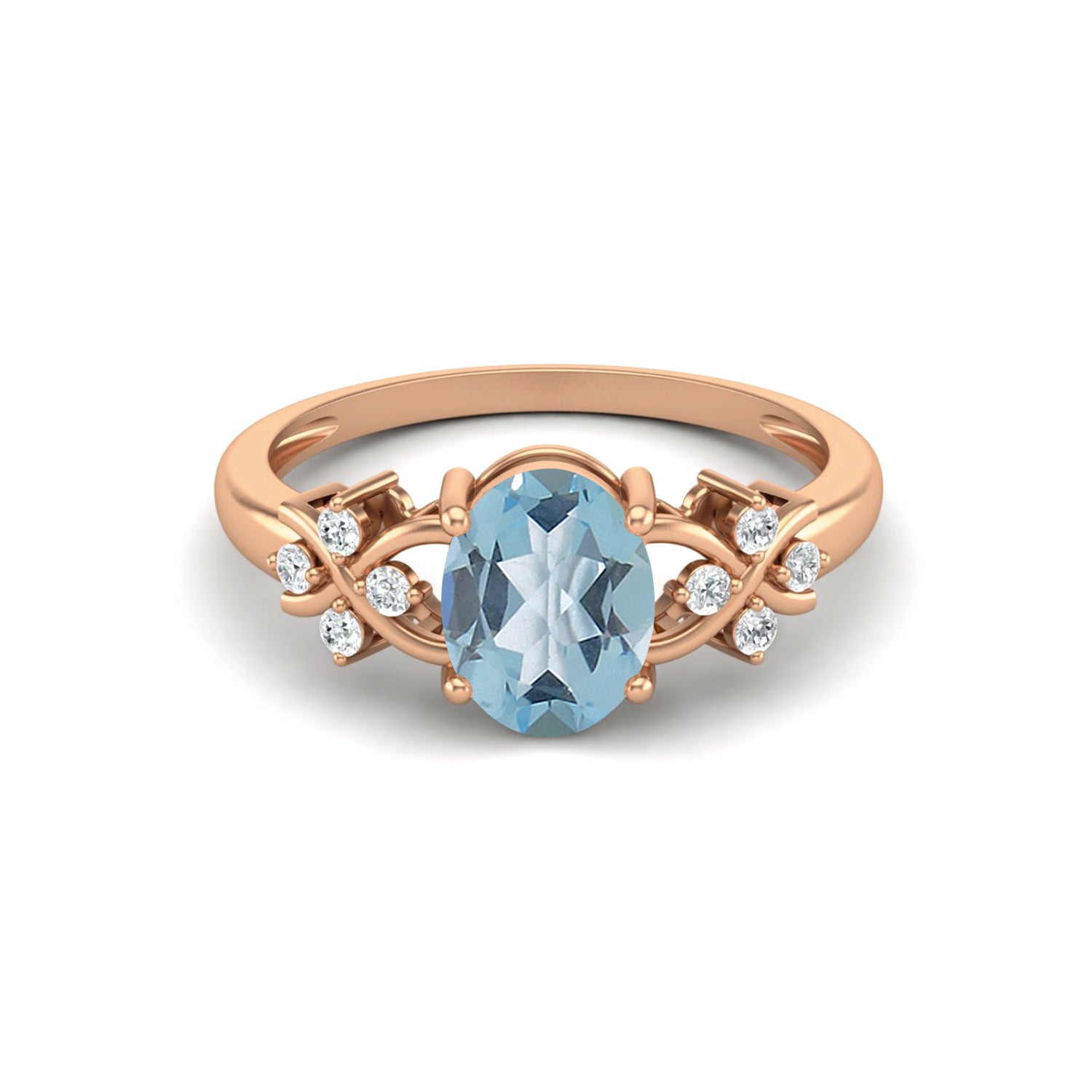 Anello nuziale in topazio blu naturale, anello nuziale in argento sterling 925