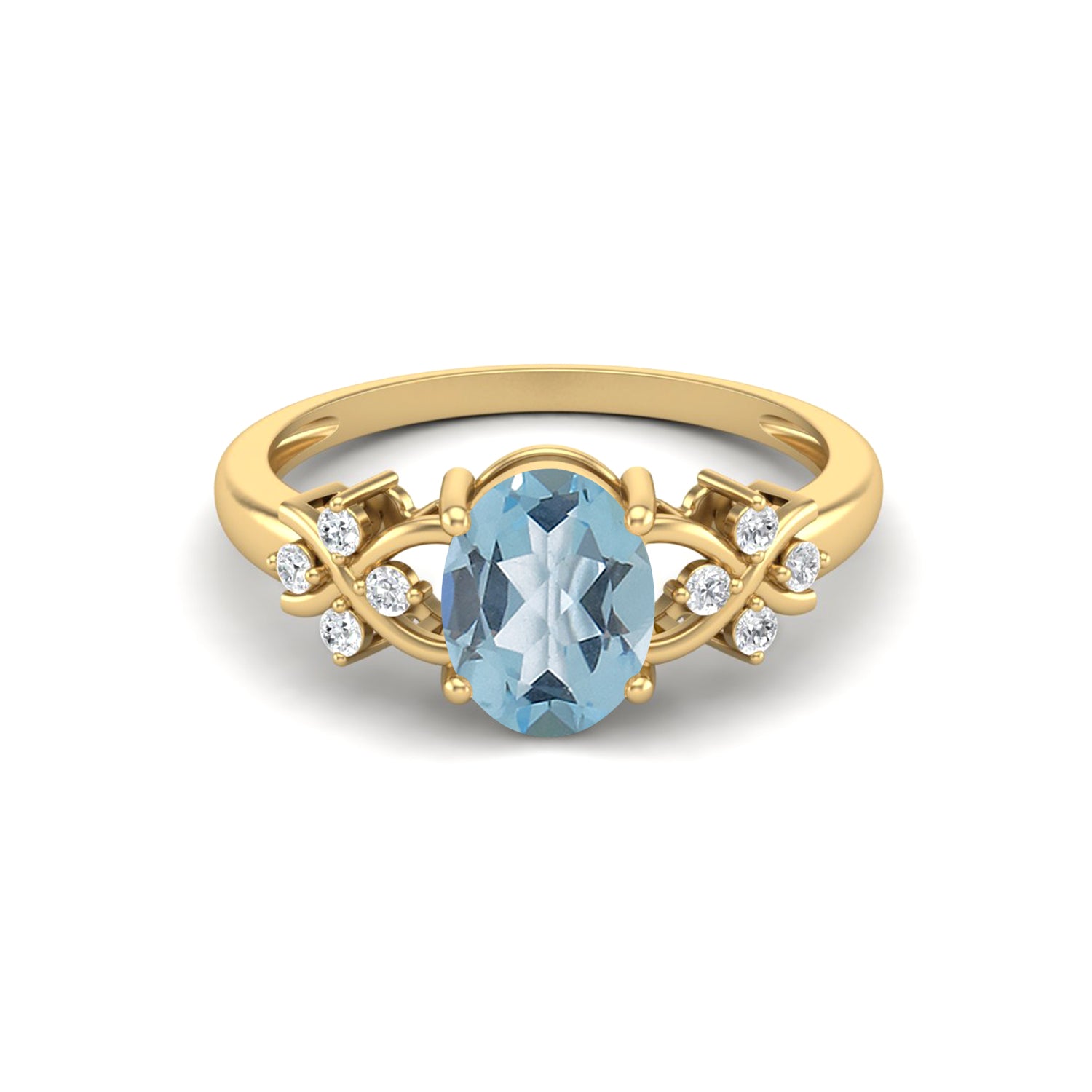 Anello nuziale in topazio blu naturale, anello nuziale in argento sterling 925