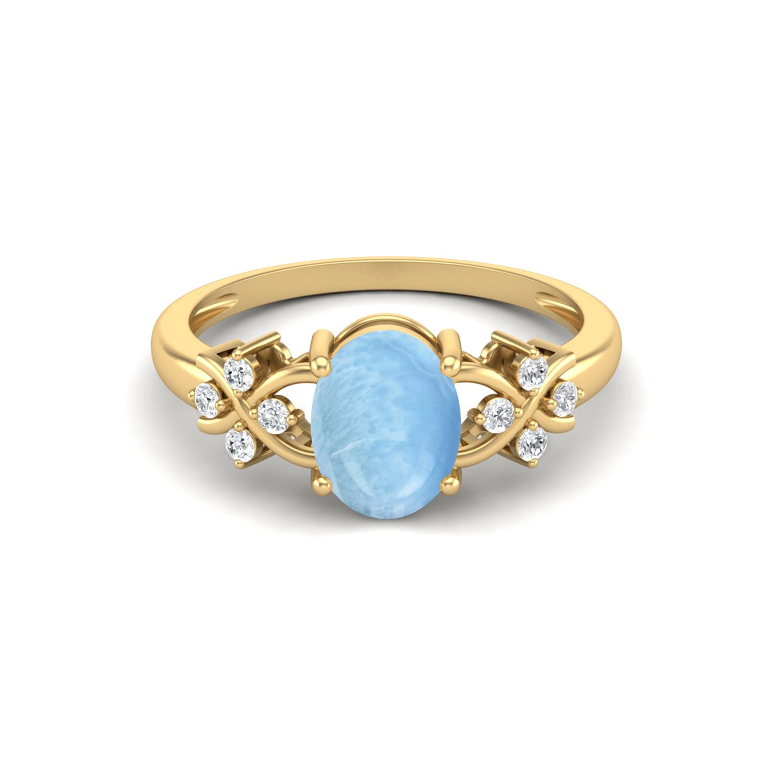 Anello di fidanzamento vintage in Larimar, anello di nozze in argento sterling 925