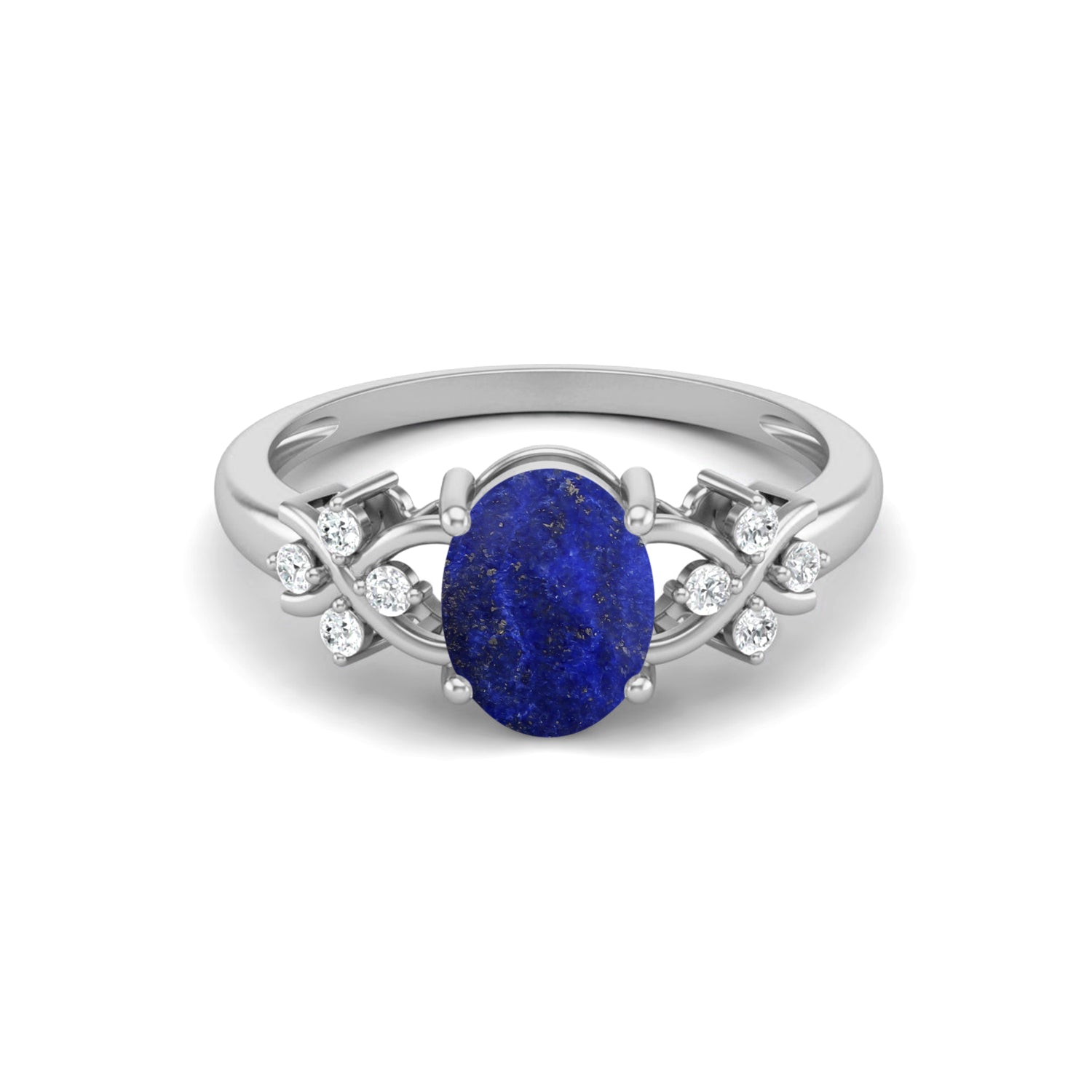 Lapis Lazuli Vine Inspired Accent Ring – Sterling Silver