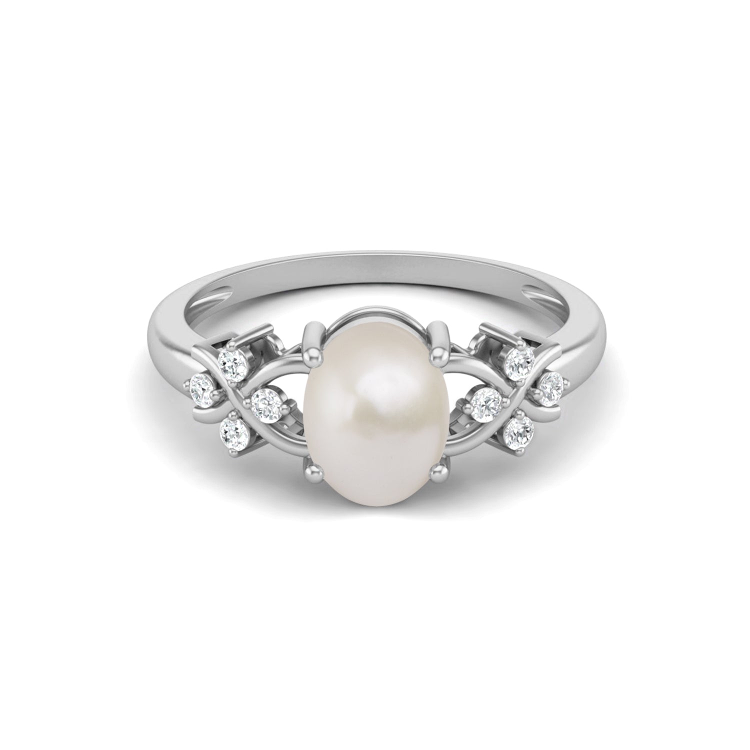 Pearl Vine Inspired Accent Ring – Sterling Silver