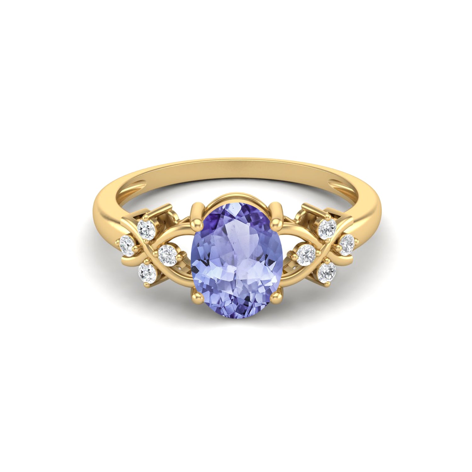 Anello di nozze in tanzanite naturale, anello di anniversario di matrimonio in stile Art Déco