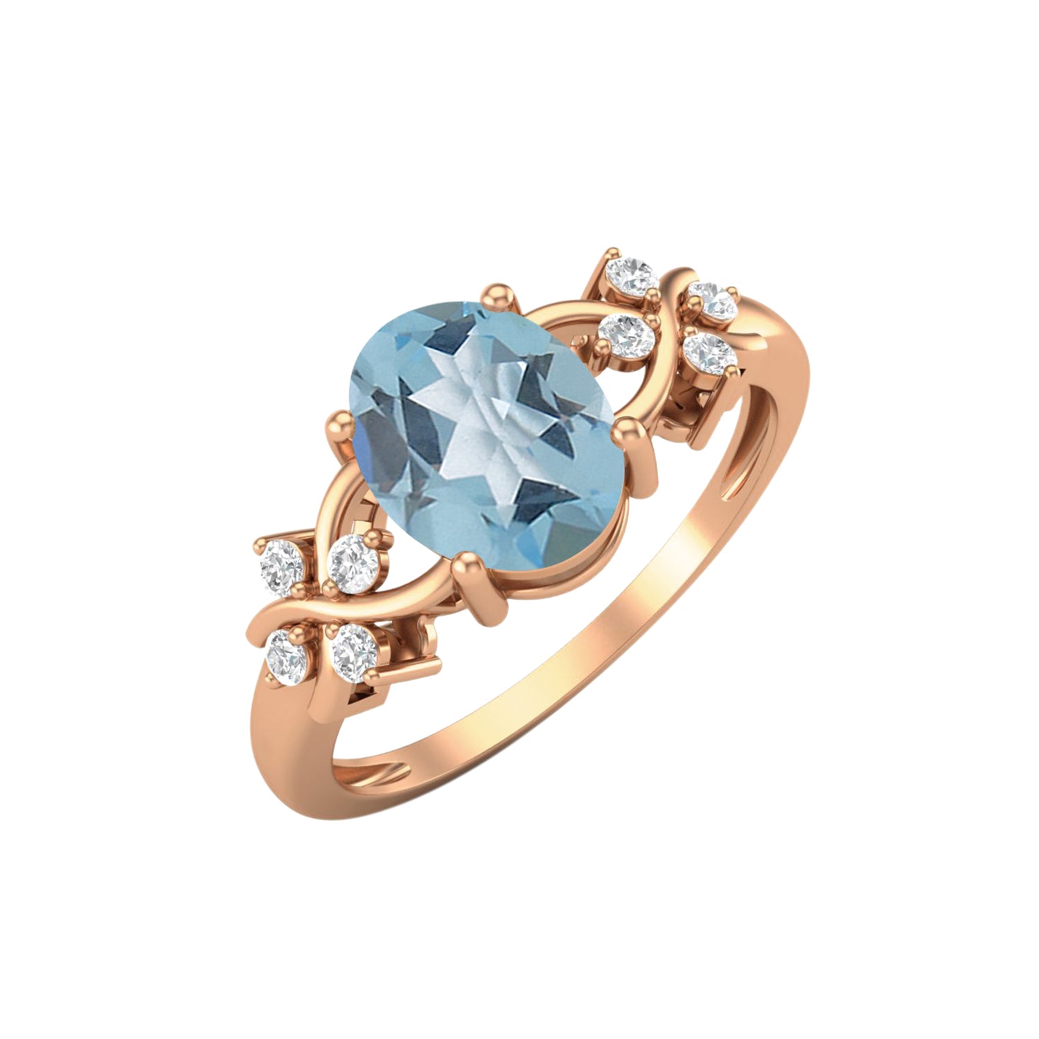 Anello nuziale in topazio blu naturale, anello nuziale in argento sterling 925