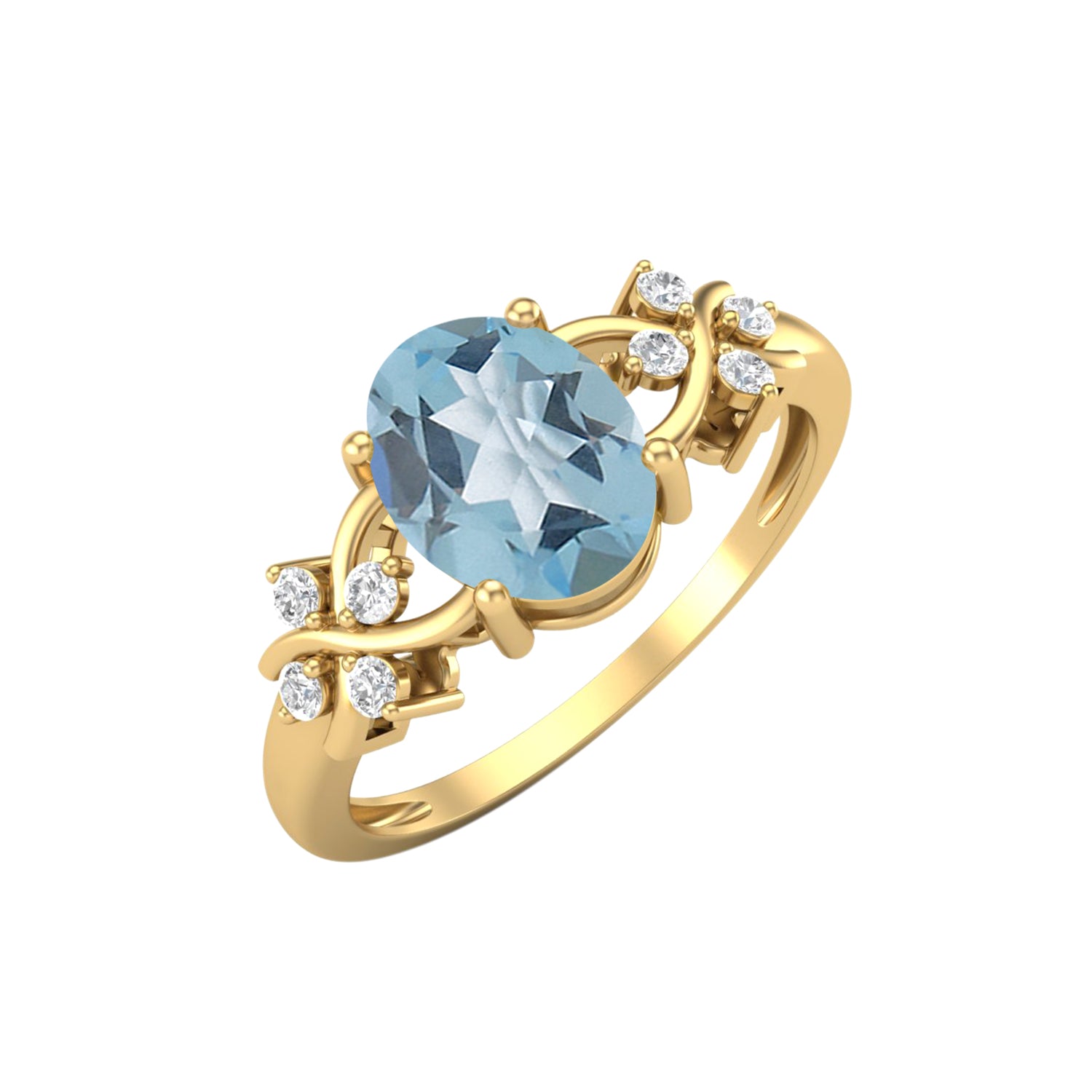 Anello nuziale in topazio blu naturale, anello nuziale in argento sterling 925