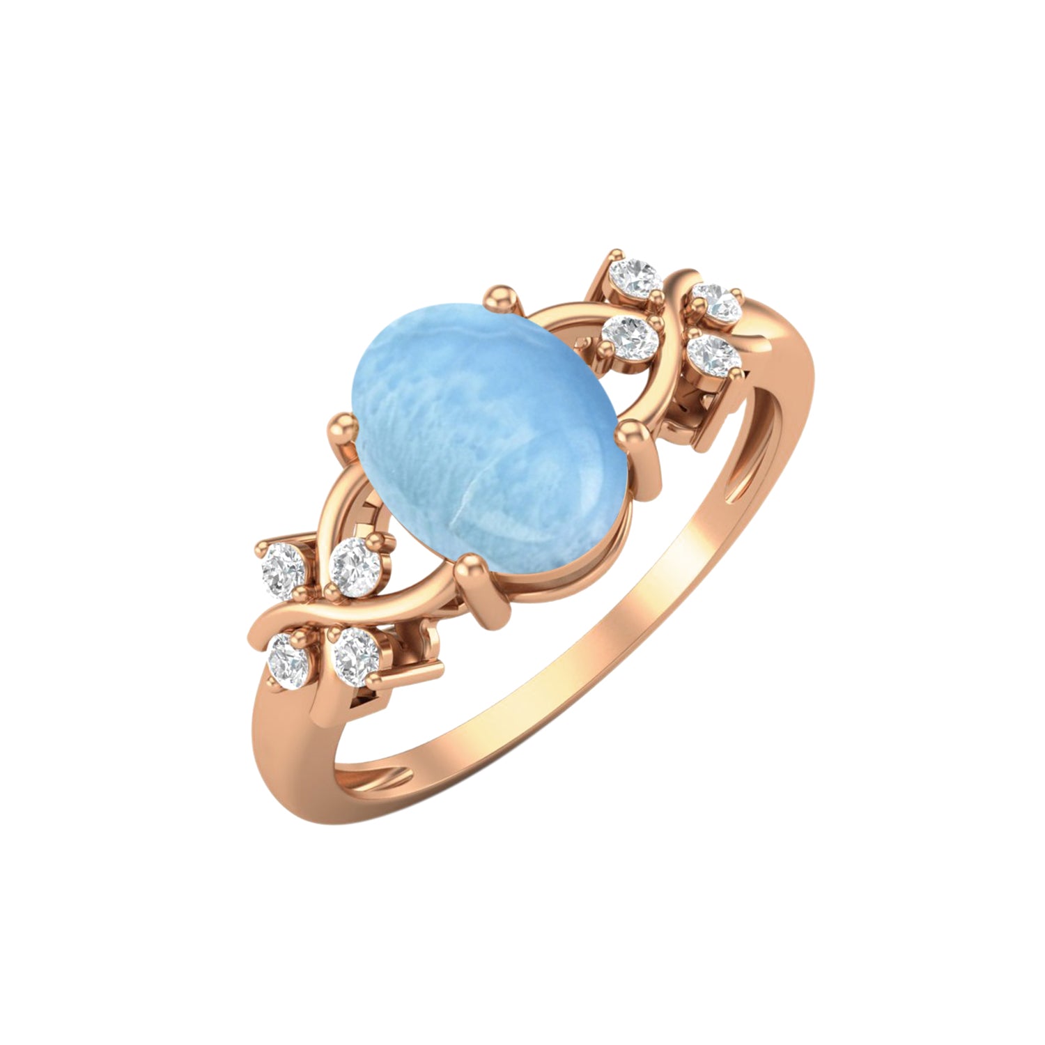 Anello di fidanzamento vintage in Larimar, anello di nozze in argento sterling 925