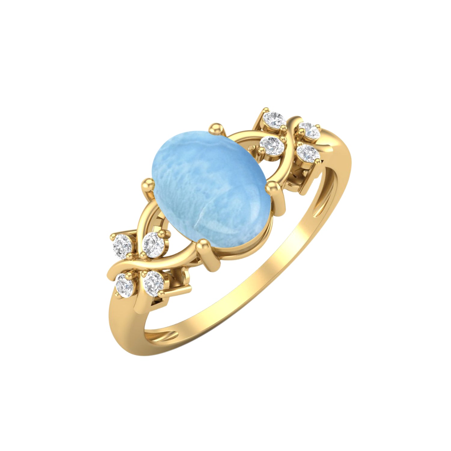 Anello di fidanzamento vintage in Larimar, anello di nozze in argento sterling 925