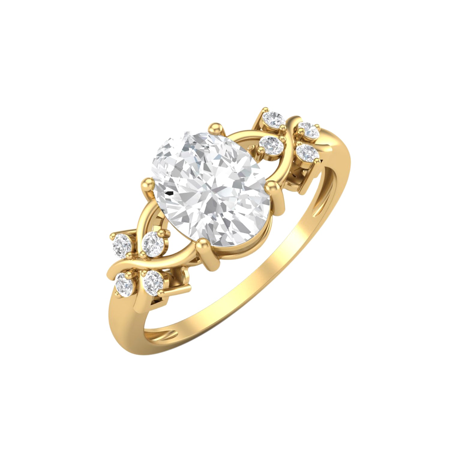Moissanite Vine-Inspired Ring – Sterling Silver