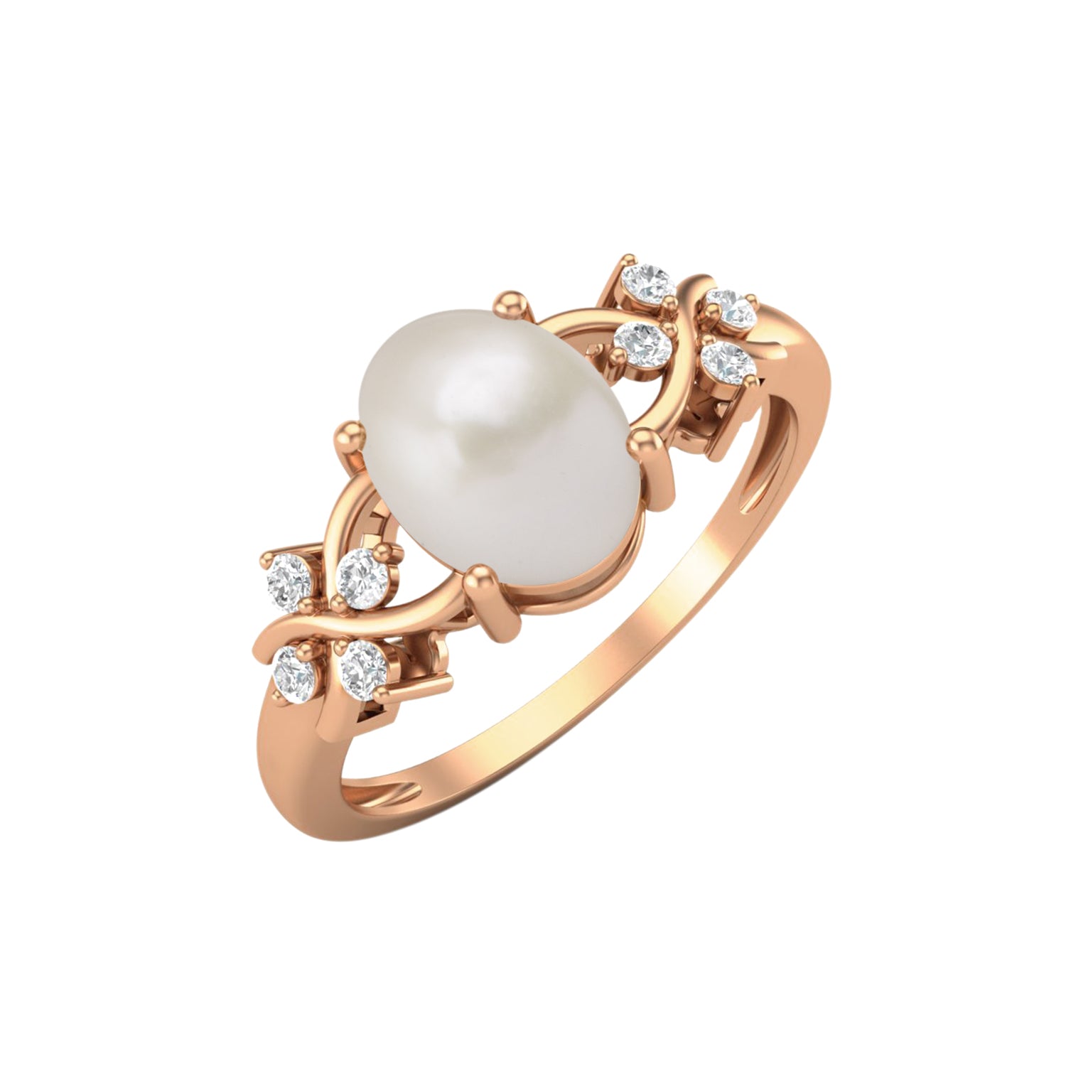 Pearl Vine Inspired Accent Ring – Sterling Silver
