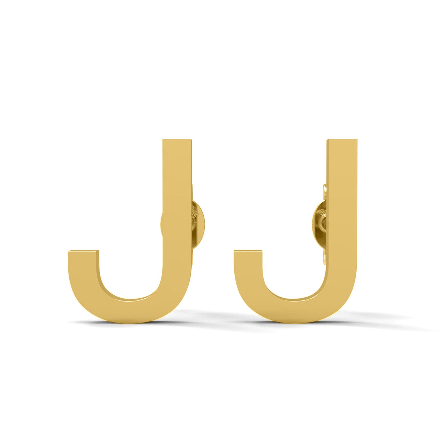 Orecchini a bottone con monogramma iniziale "J" – Argento Sterling