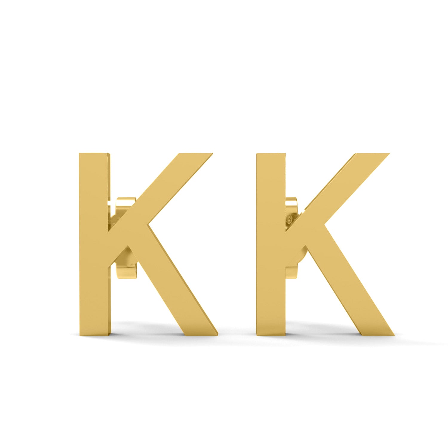 Orecchini a bottone con monogramma iniziale "K" – Argento Sterling