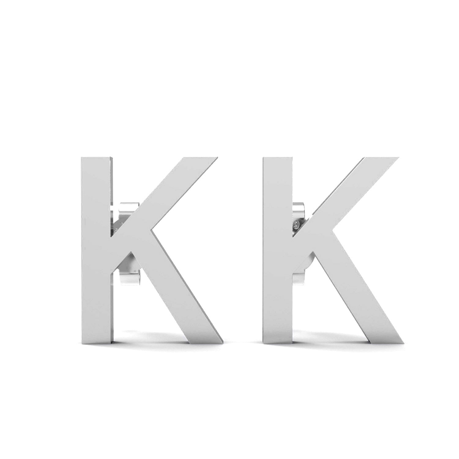Initial "K" Monogram Stud Earring – Sterling Silver