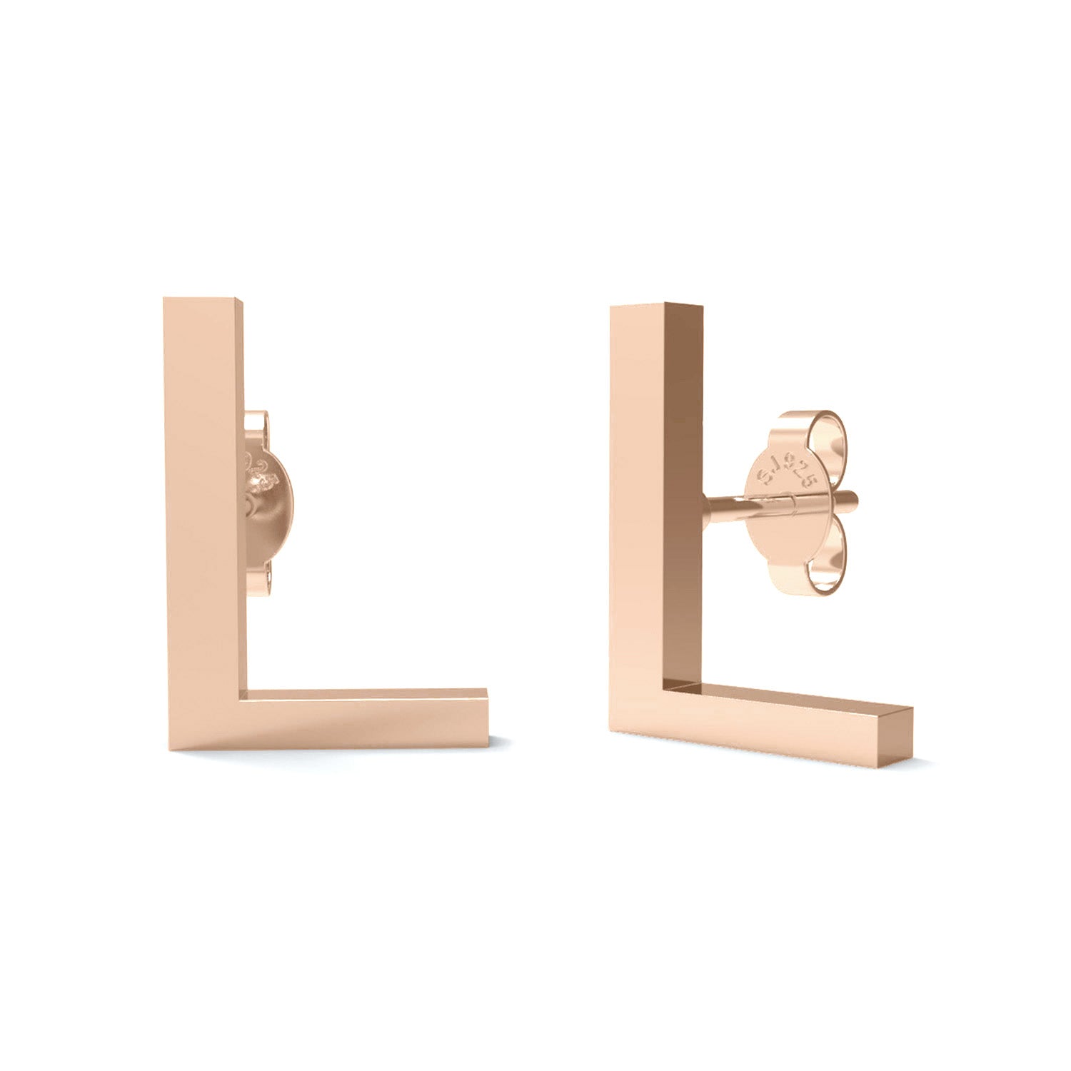 Initial "L" Monogram Stud Earring – Sterling Silver