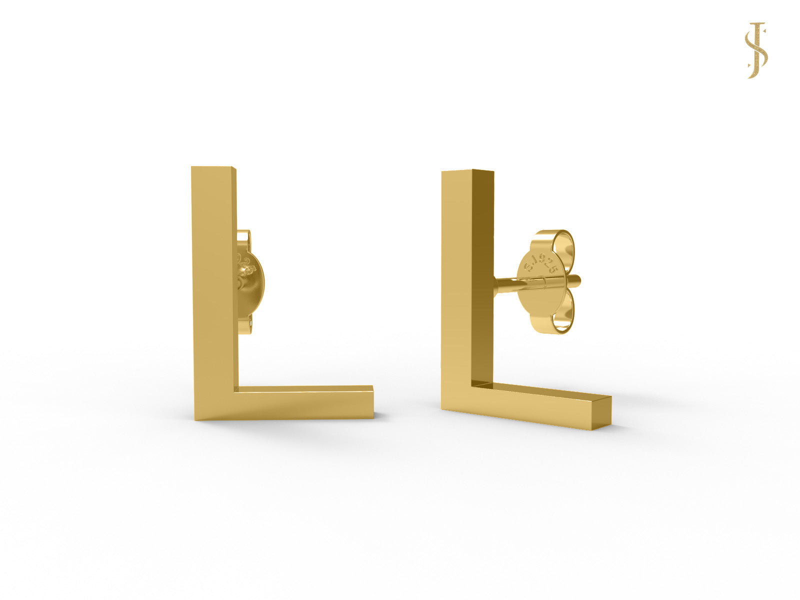 Initial "L" Monogram Stud Earring – Sterling Silver