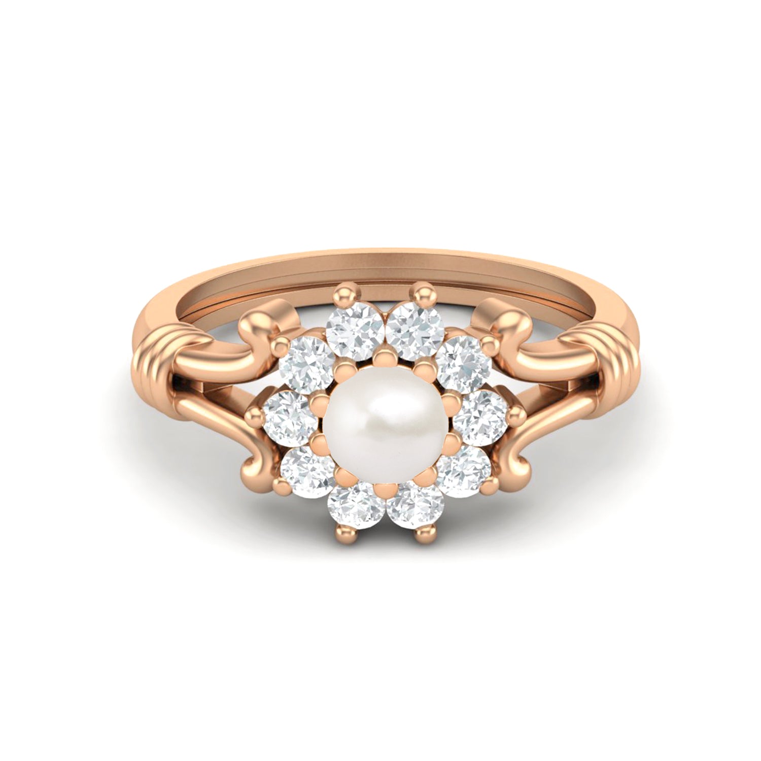 Anello da sposa in argento sterling 925 con perle, anello da matrimonio in stile Art Déco