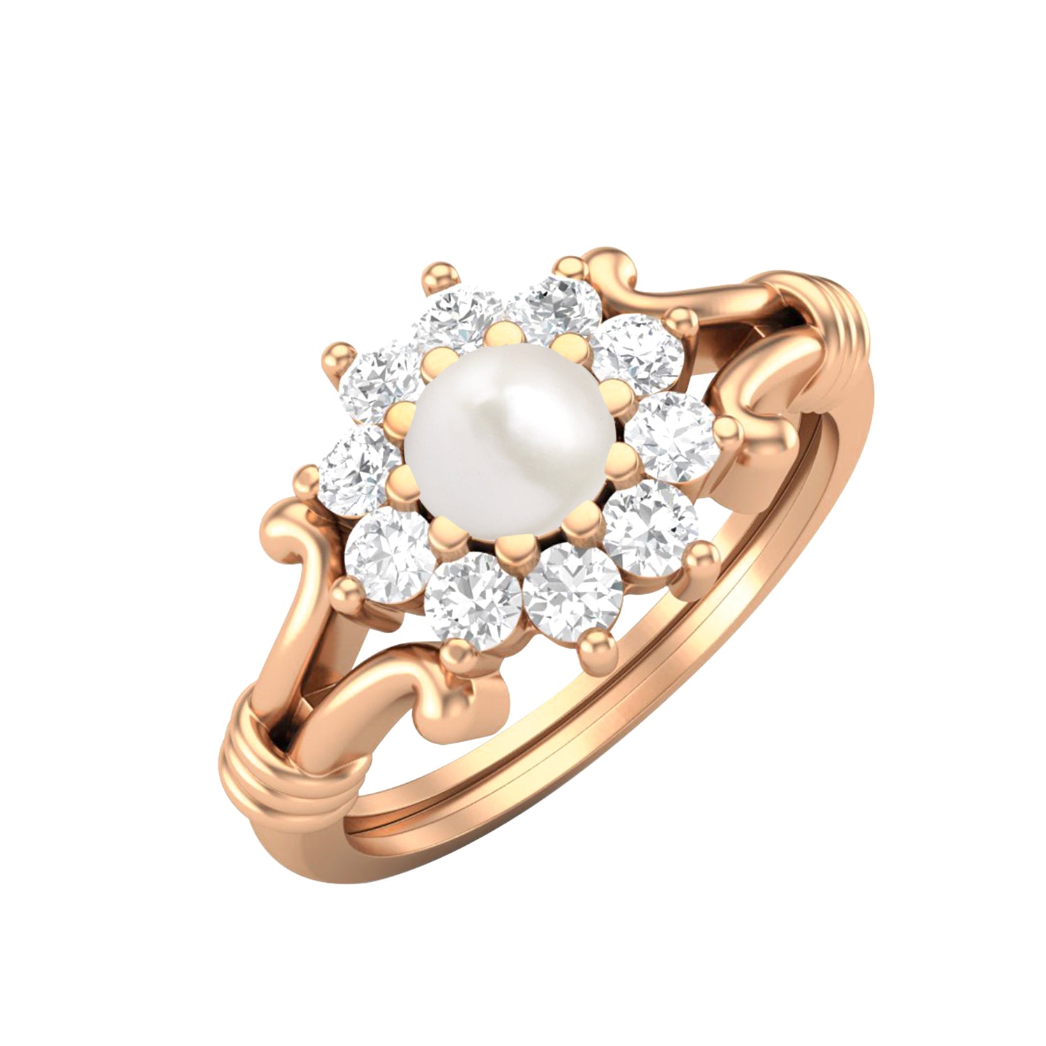 Anello da sposa in argento sterling 925 con perle, anello da matrimonio in stile Art Déco