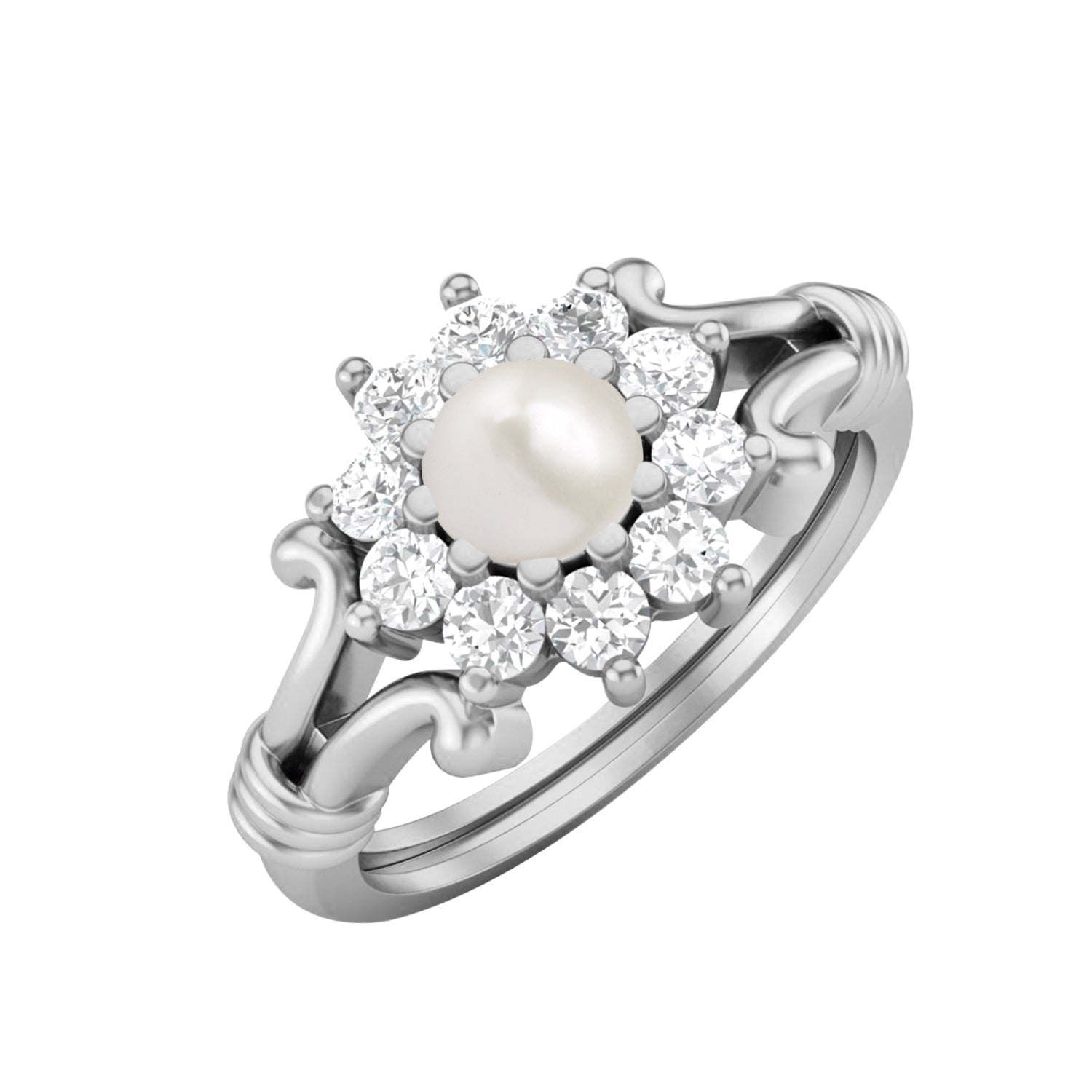 Anello da sposa in argento sterling 925 con perle, anello da matrimonio in stile Art Déco