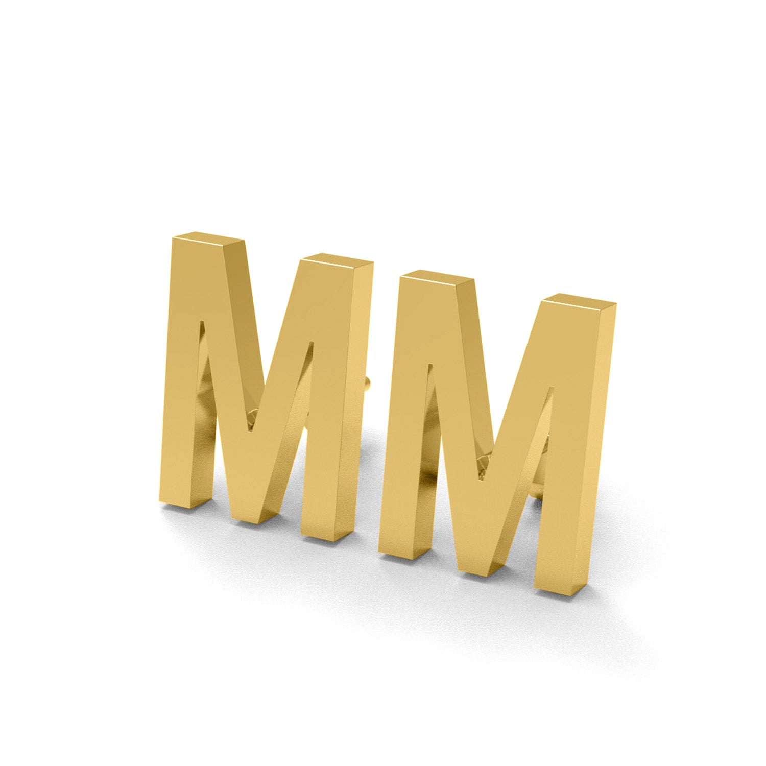 Orecchini a bottone con monogramma iniziale "M" – Argento Sterling