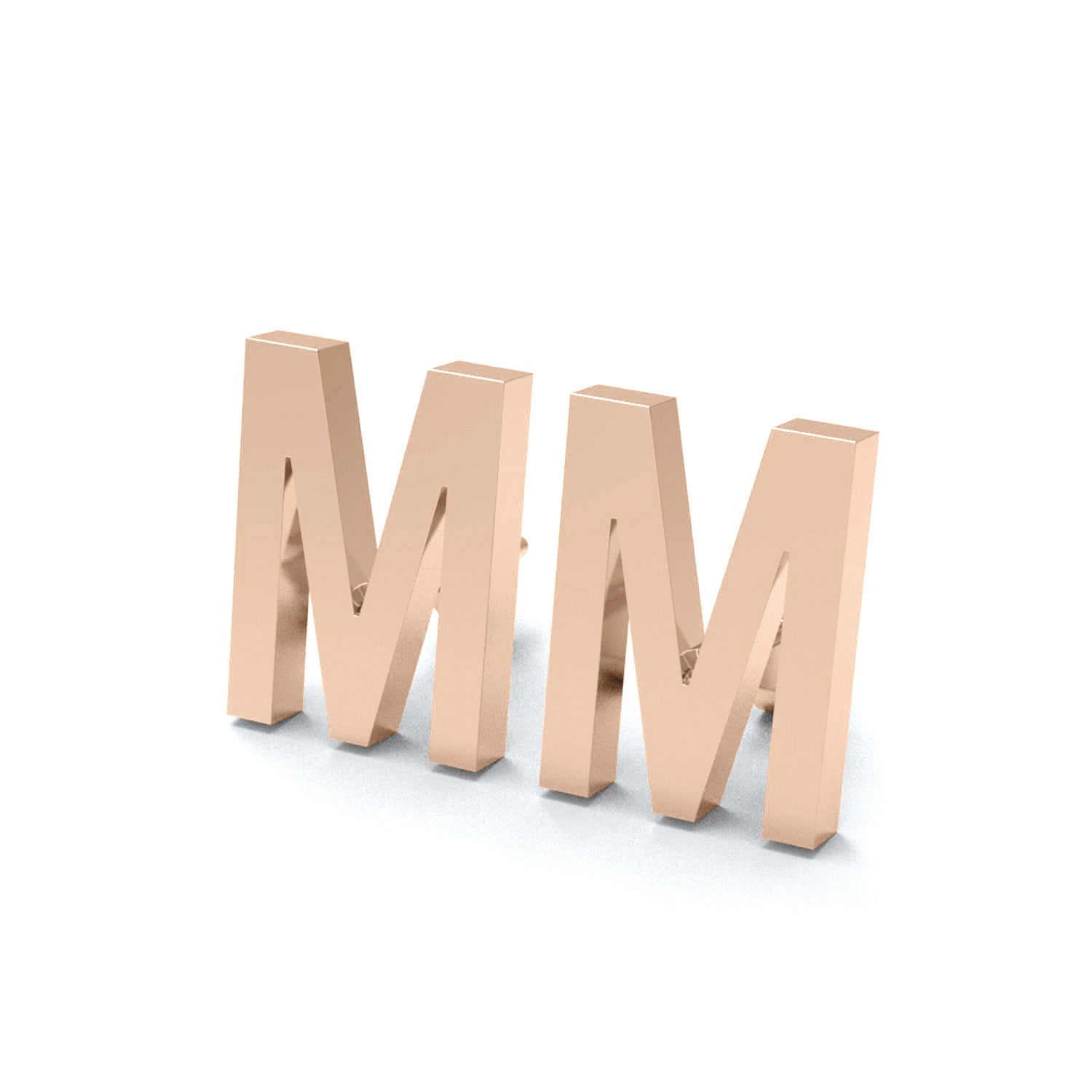 Orecchini a bottone con monogramma iniziale "M" – Argento Sterling