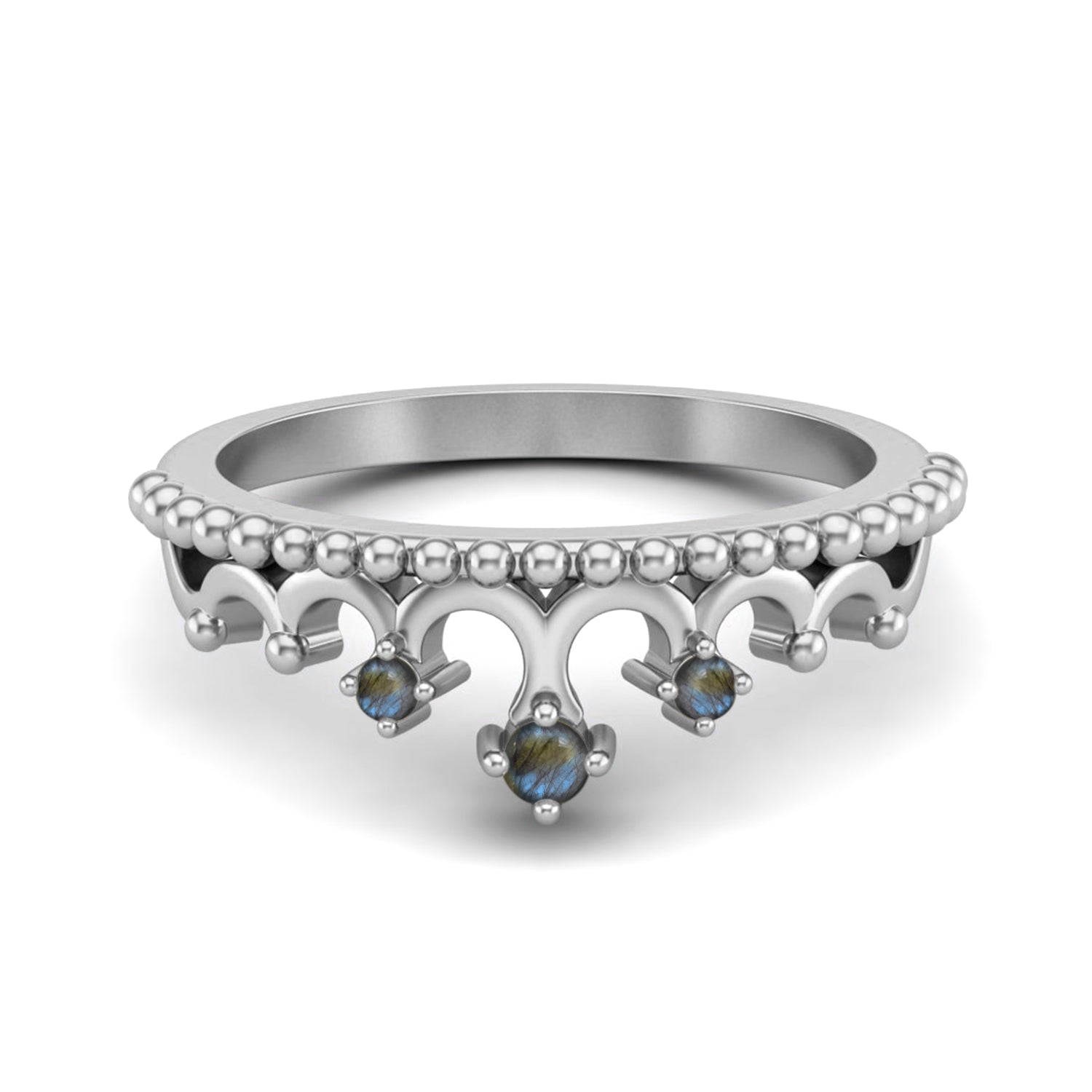 Labradorite Tiara Design Crown Ring- Sterling Silver