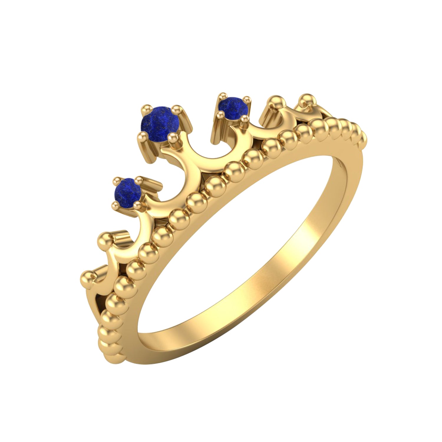 Anello di nozze vintage con corona di lapislazzuli e tiara in stile Art Déco per donna
