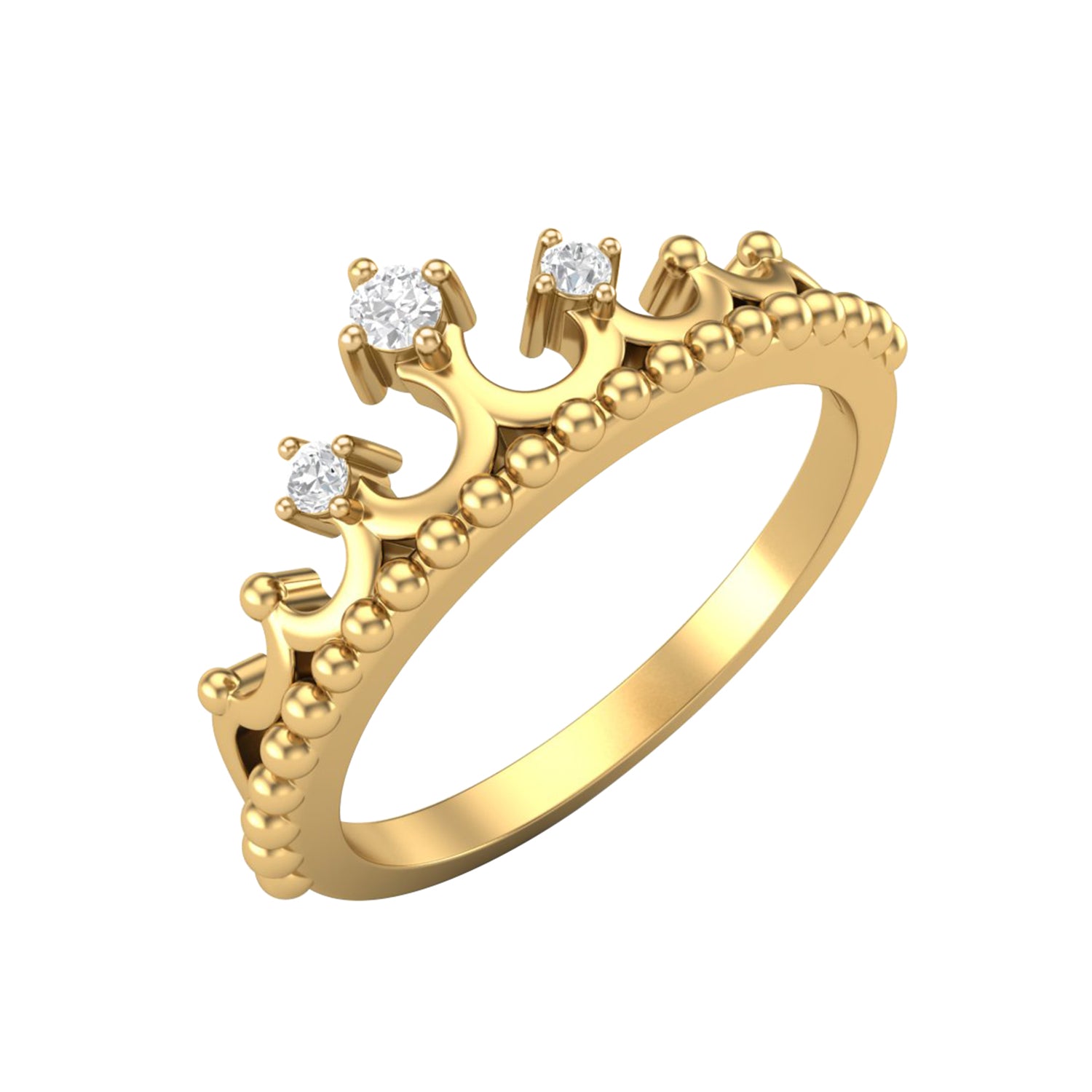 Anello con corona di moissanite e perline – Argento Sterling