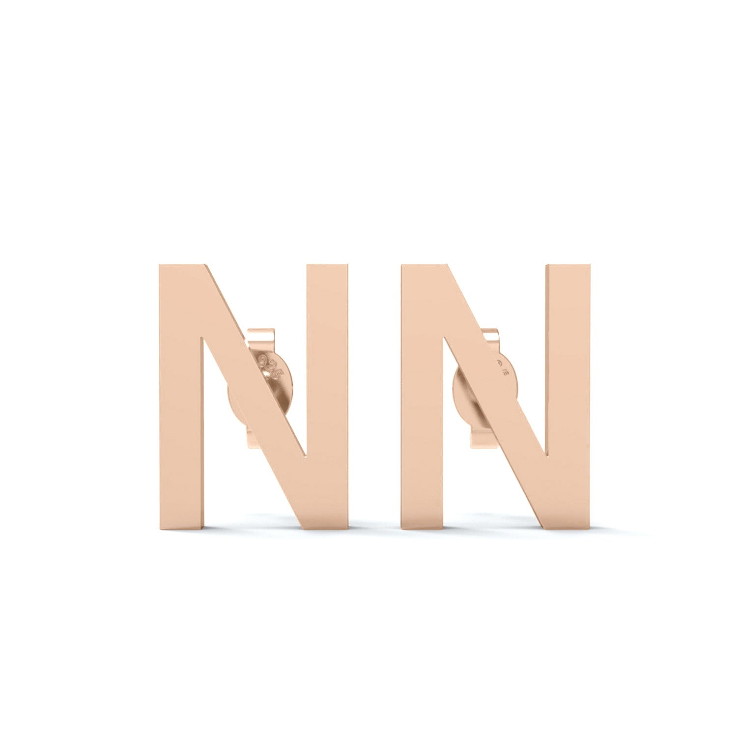Initial "N" Monogram Stud Earring – Sterling Silver