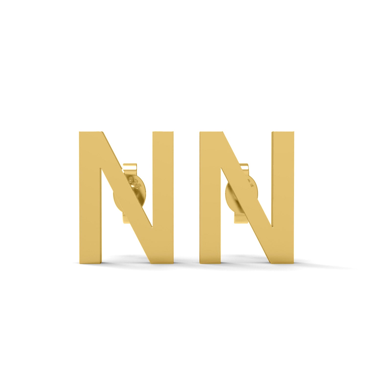 Initial "N" Monogram Stud Earring – Sterling Silver