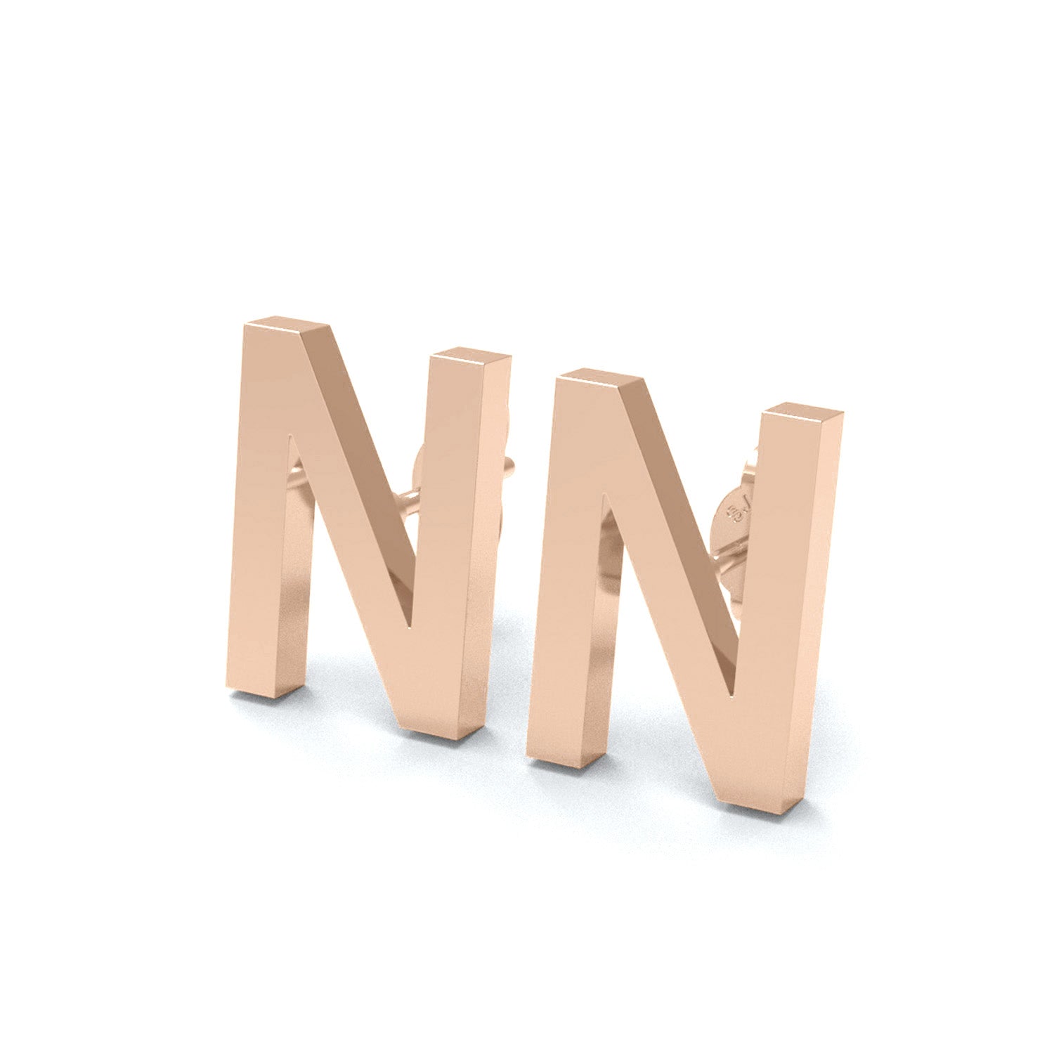 Initial "N" Monogram Stud Earring – Sterling Silver