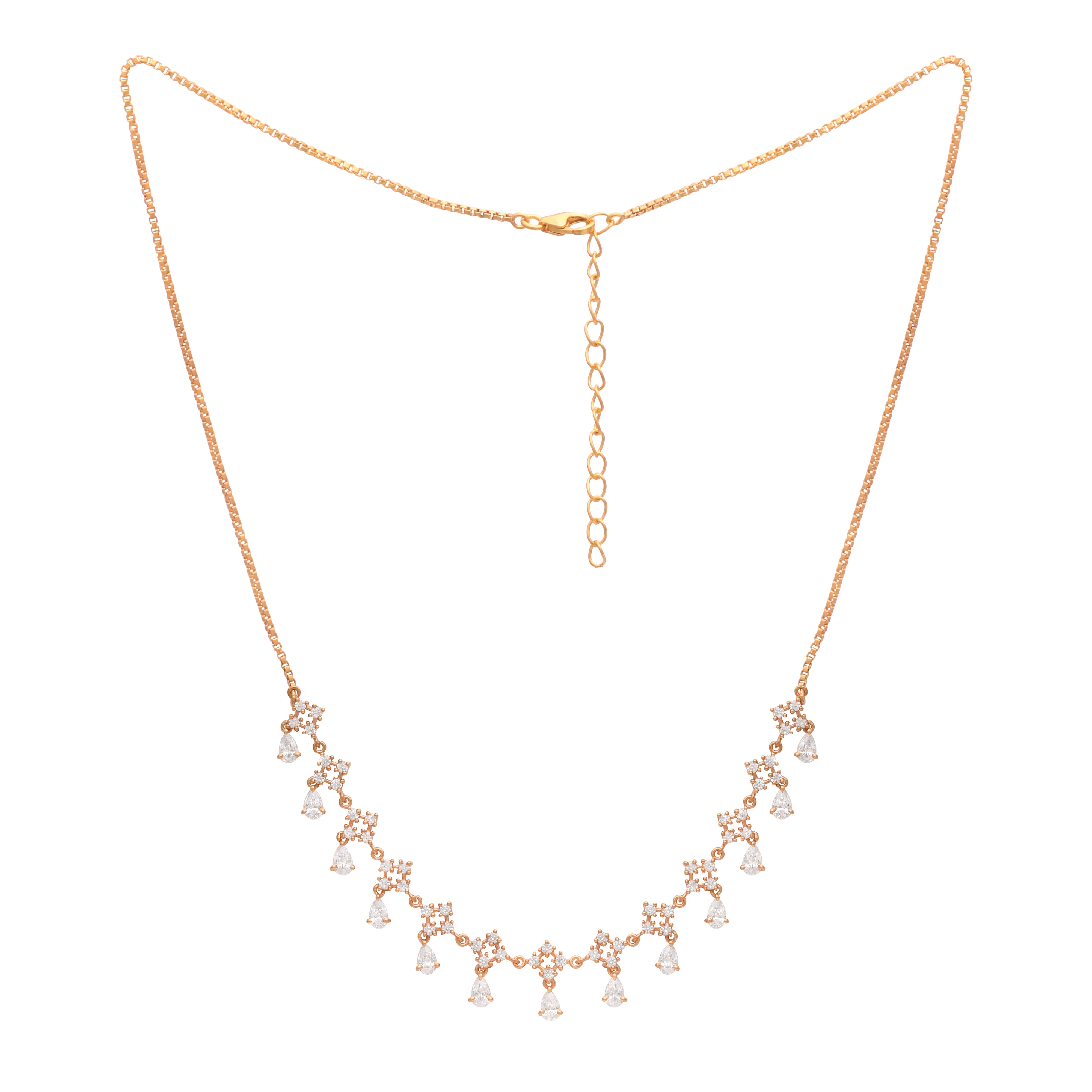 Floral Vine Design Gold Vermeil Drop Necklace - Sterling Silver