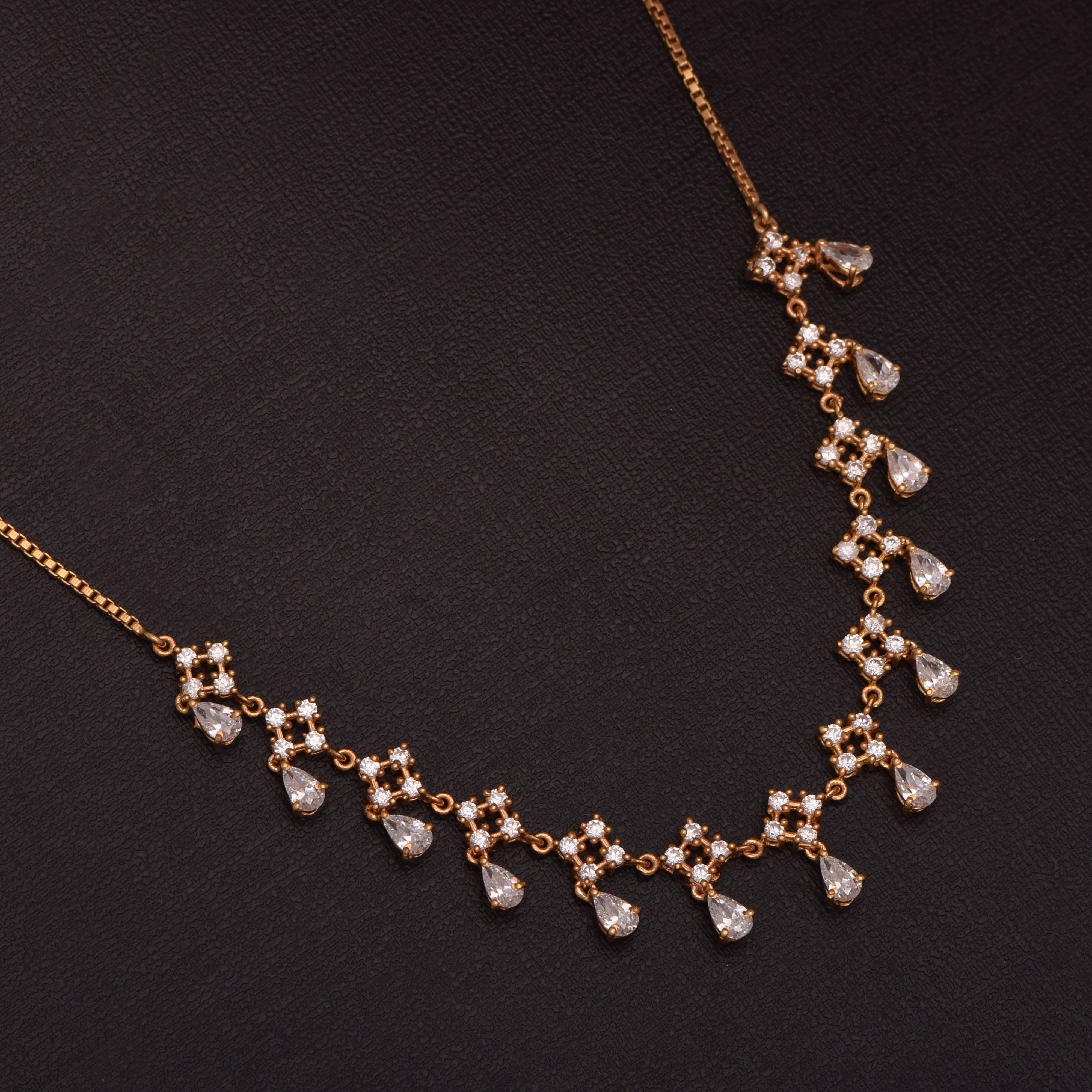 Floral Vine Design Gold Vermeil Drop Necklace - Sterling Silver