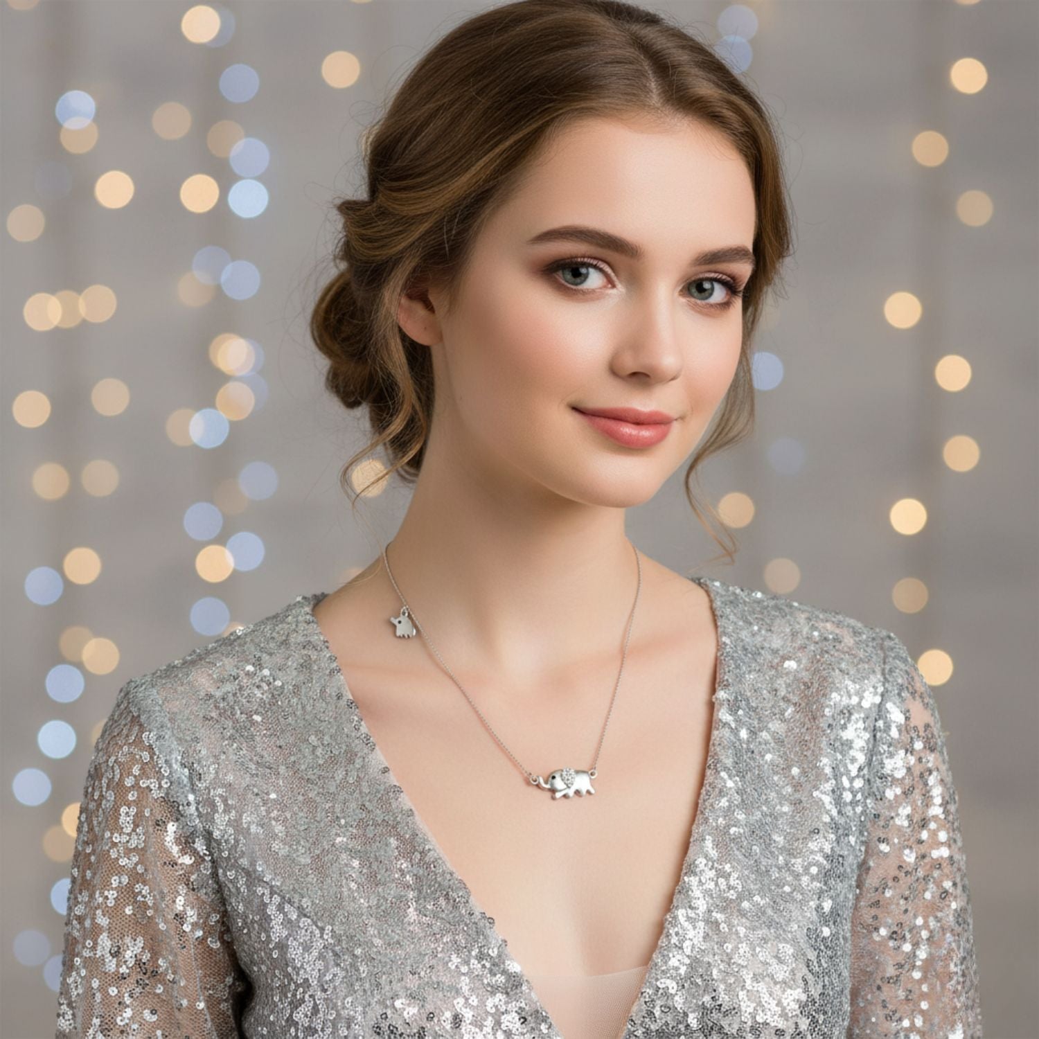 Collana con fiocco di neve e stella in tanzanite - Argento Sterling