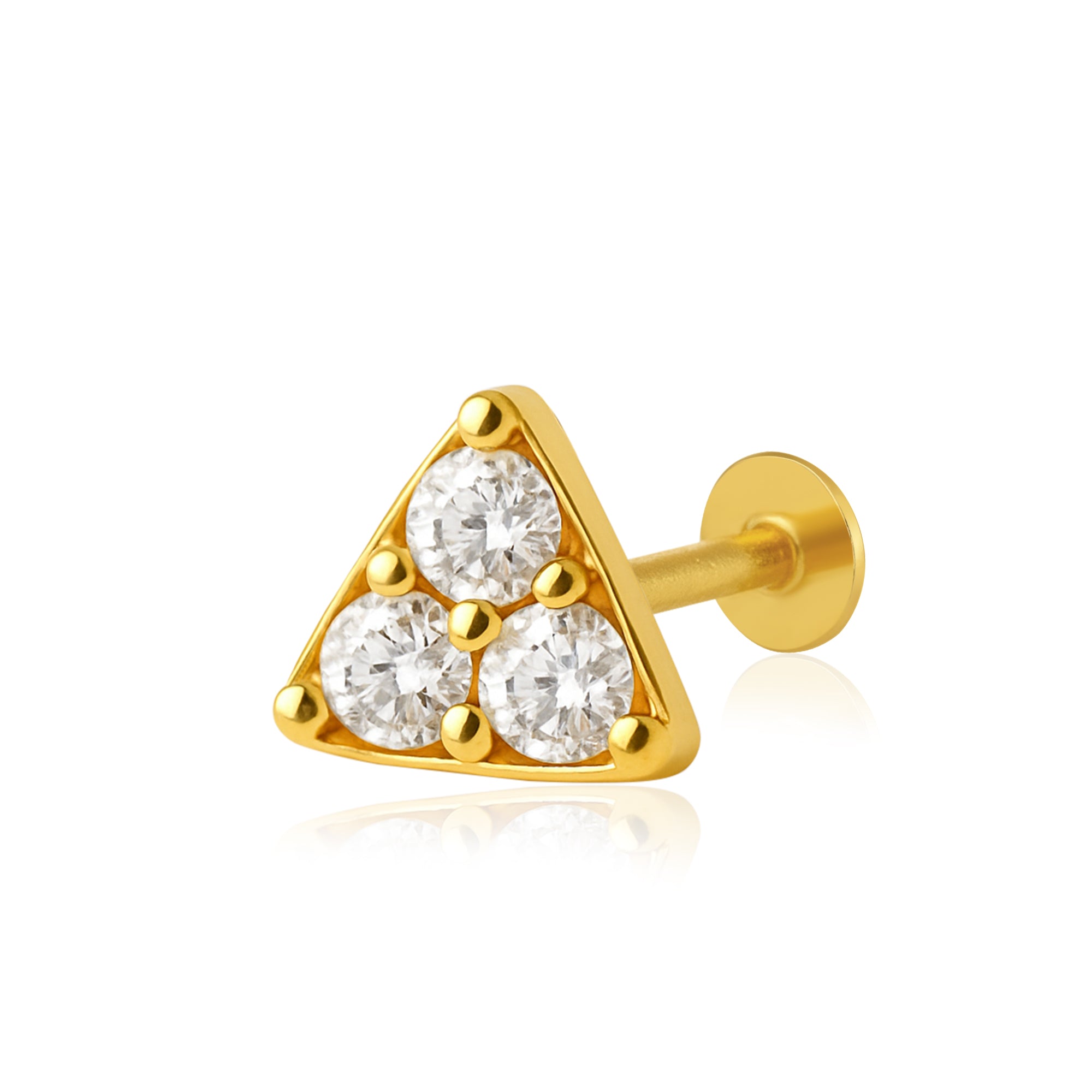 Perno da naso con pietra trasparente a grappolo floreale - Argento Sterling