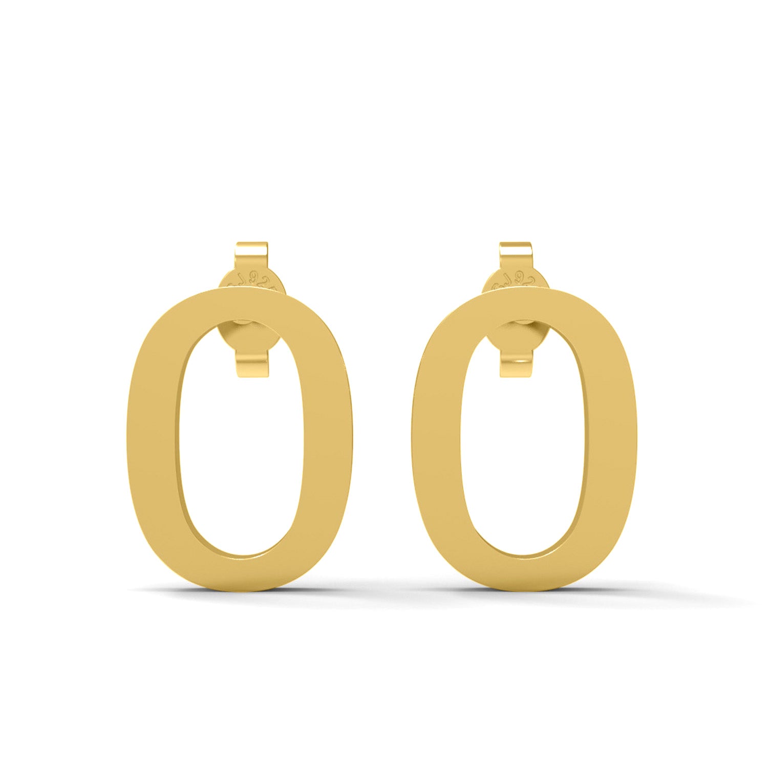 Orecchino a bottone con monogramma iniziale "O" – Argento Sterling