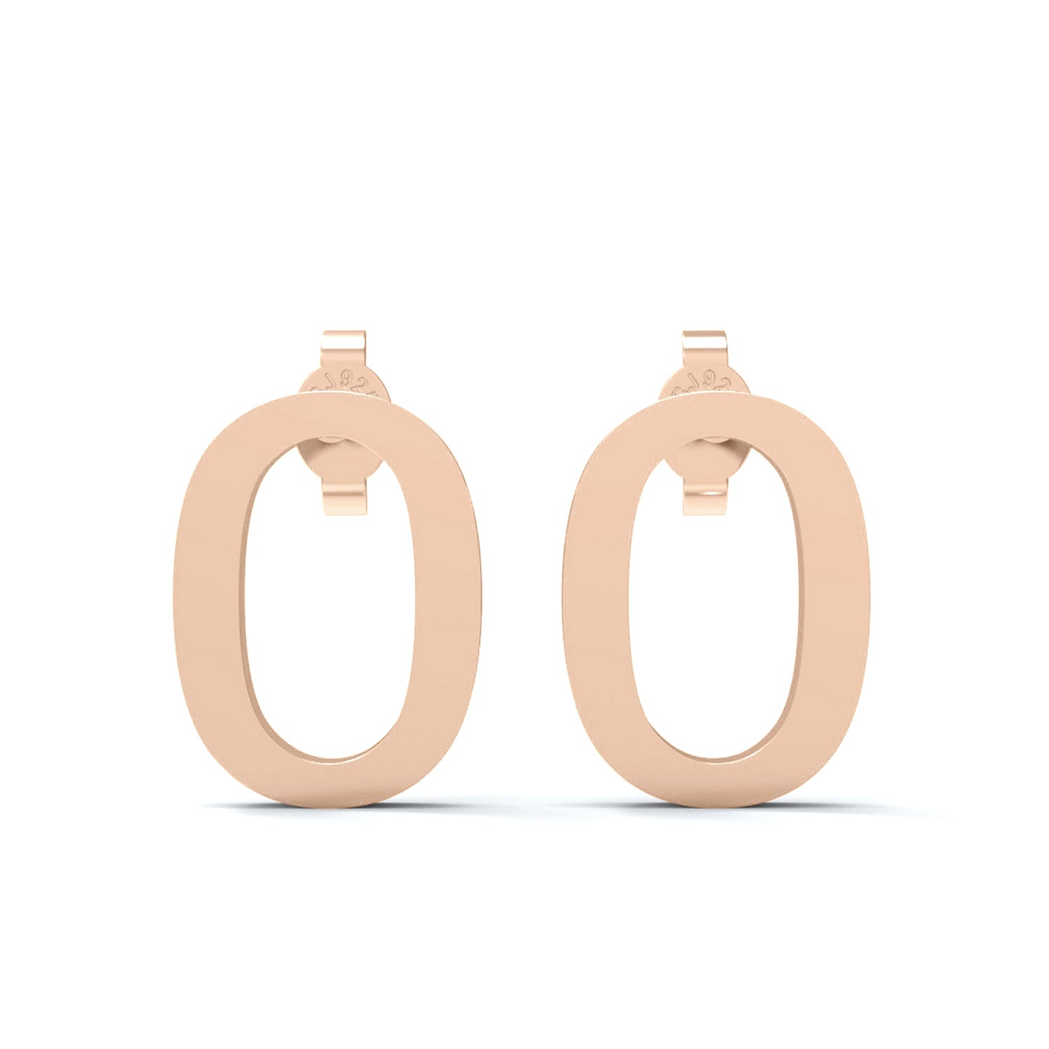 Orecchino a bottone con monogramma iniziale "O" – Argento Sterling