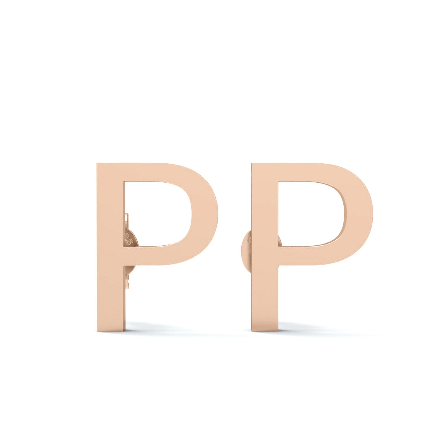 Initial "P" Monogram Stud Earring – Sterling Silver