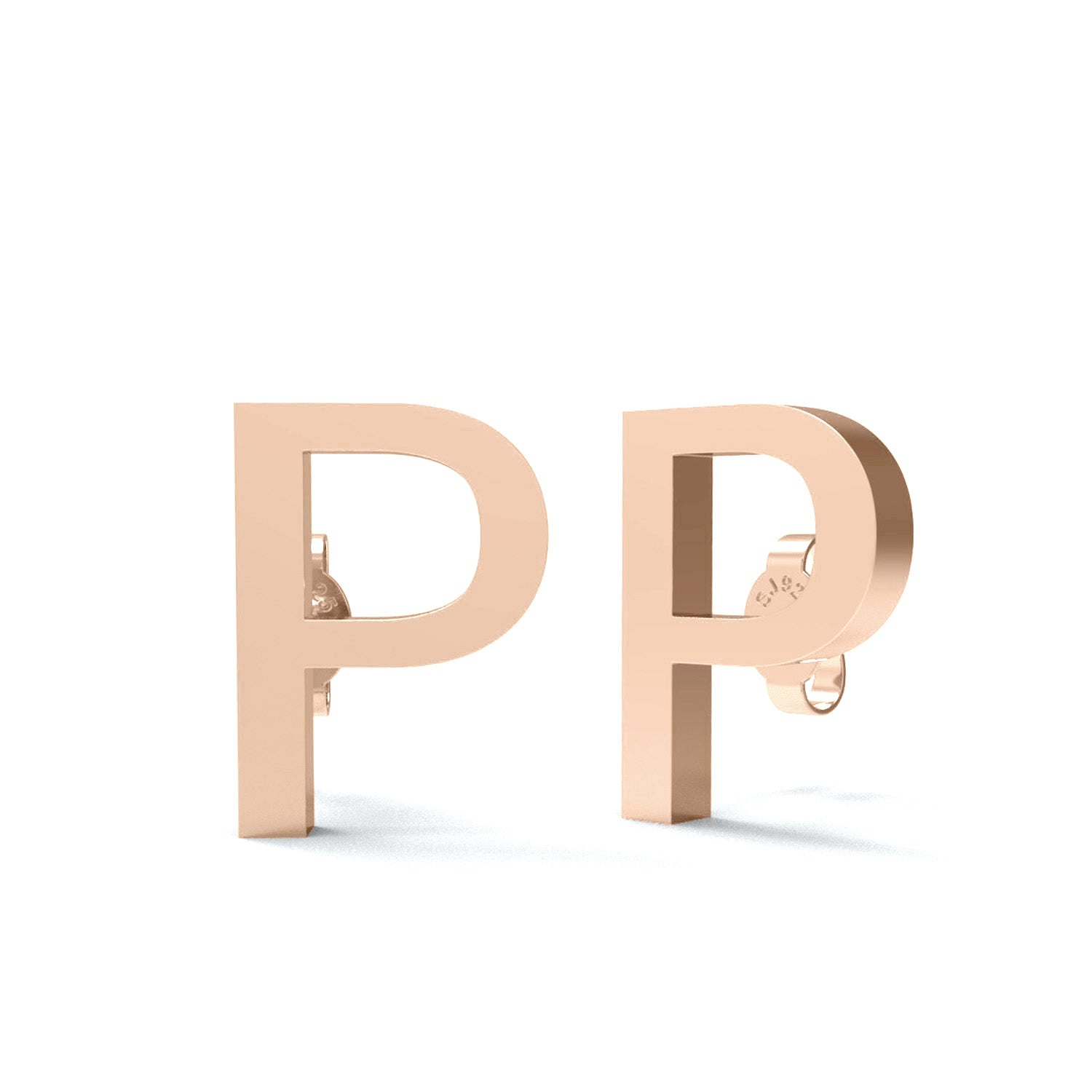 Initial "P" Monogram Stud Earring – Sterling Silver