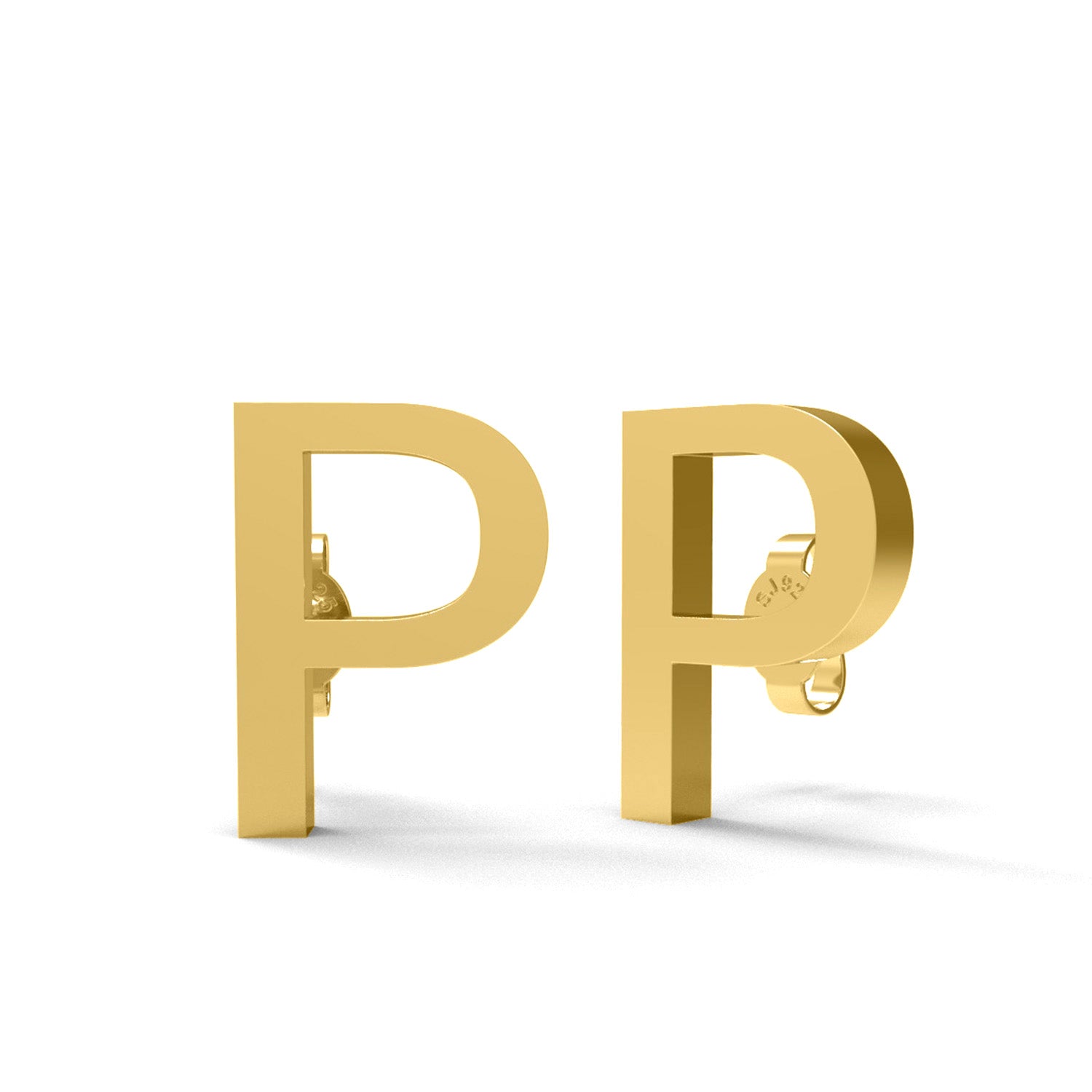 Initial "P" Monogram Stud Earring – Sterling Silver
