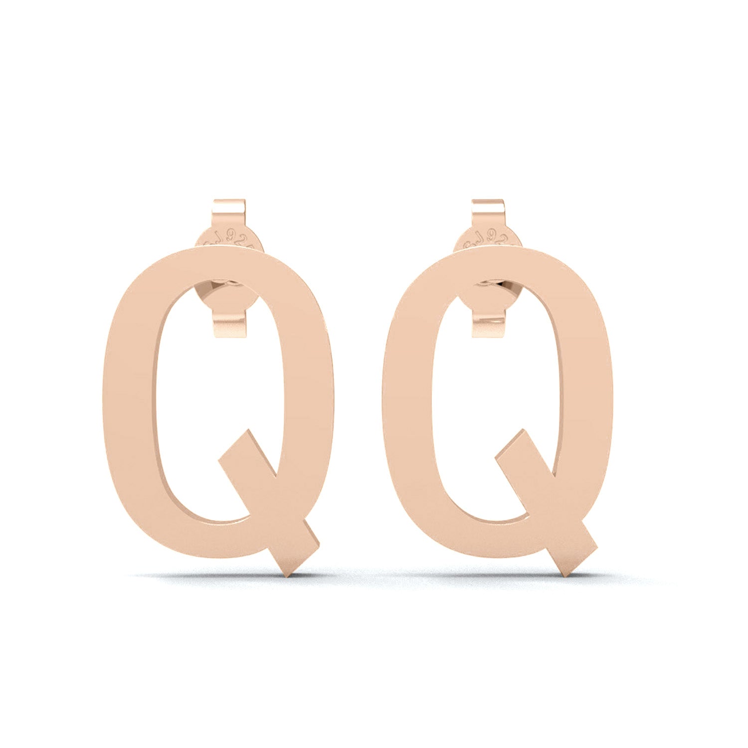 Orecchino a bottone con monogramma iniziale "Q" – Argento Sterling