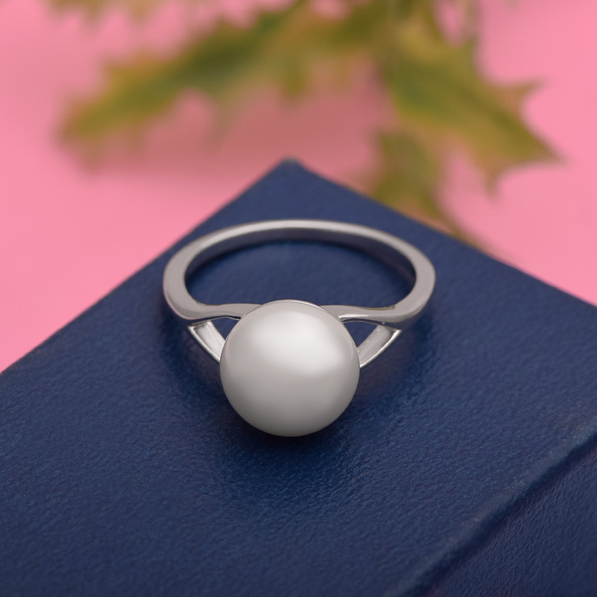 Minimalist Pearl Ring – Sterling Silver
