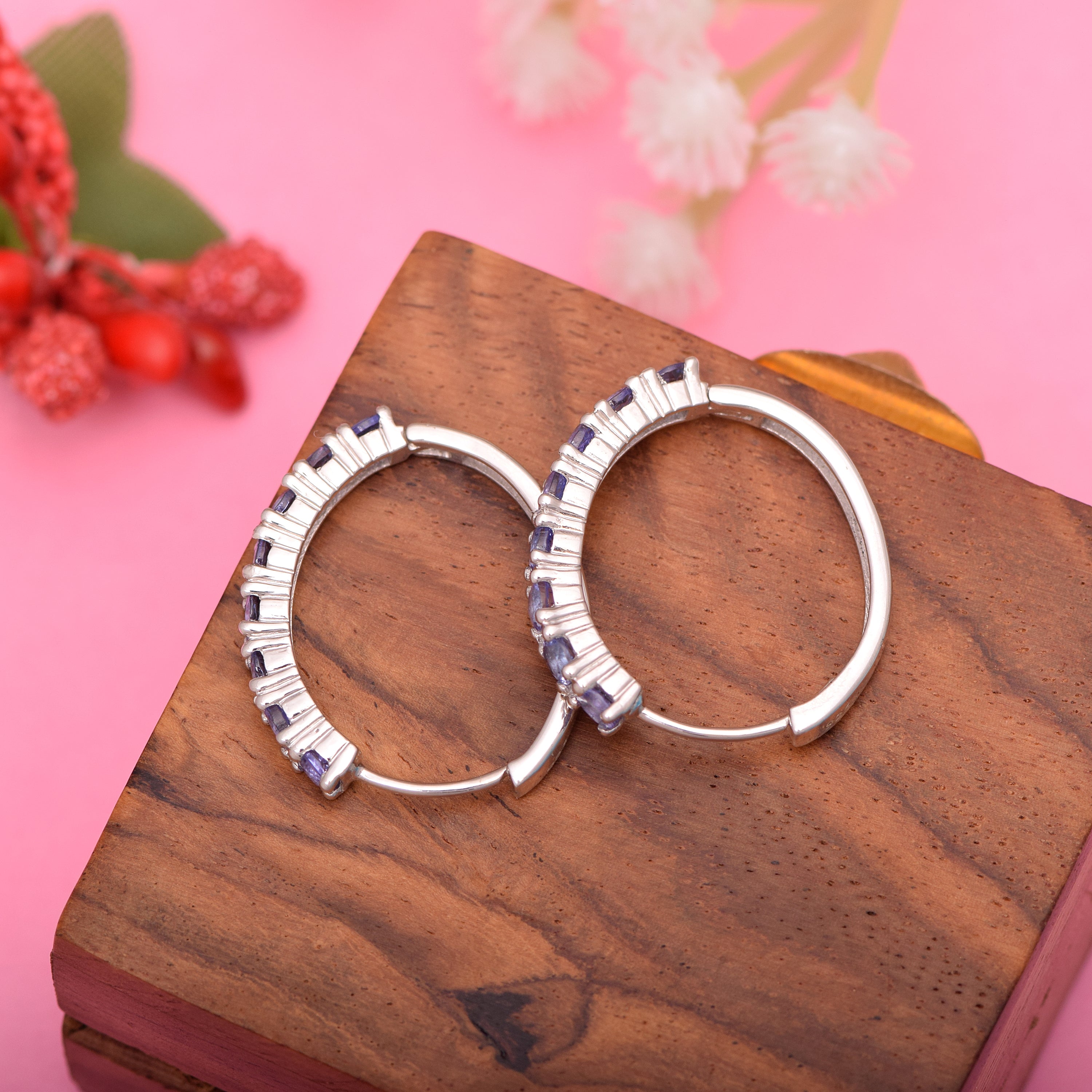 Tanzanite Hoop Earring