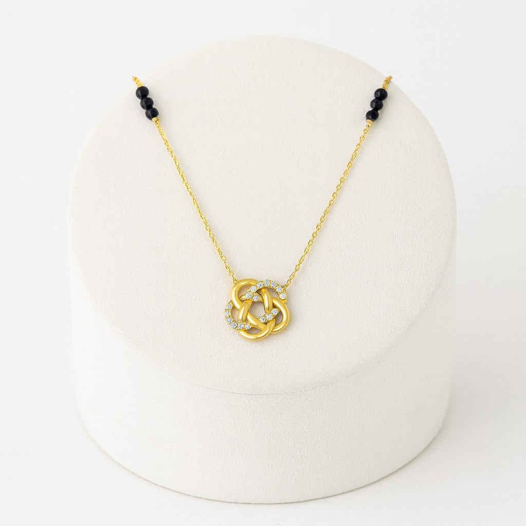 Interlinked Knot Pendant Mangalsutra – Sterling Silver Gold Plated