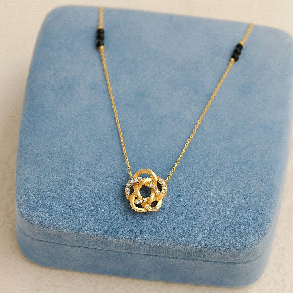 Interlinked Knot Pendant Mangalsutra – Sterling Silver Gold Plated