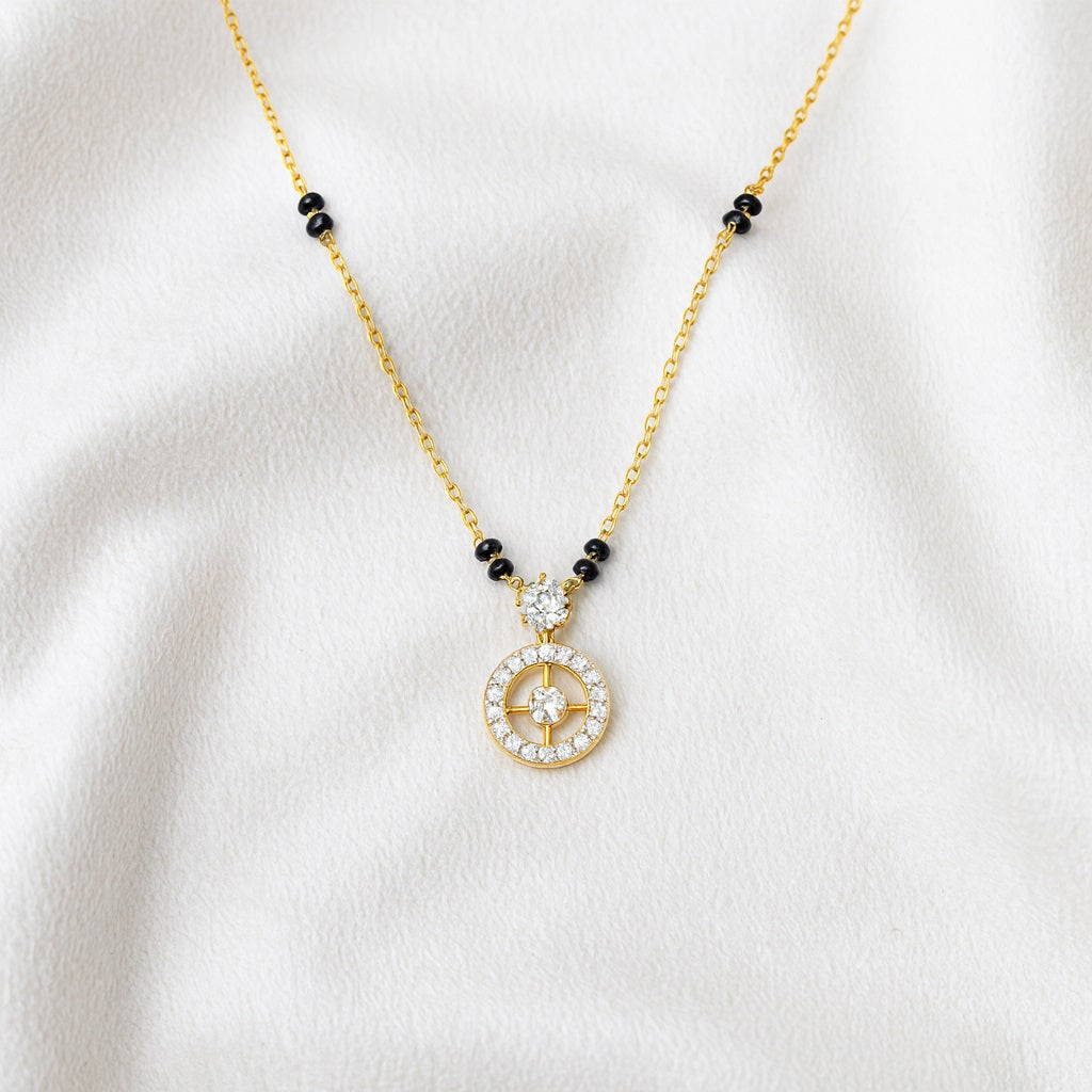 Dual-Layer Drop Mangalsutra – Sterling Silver Gold Plated