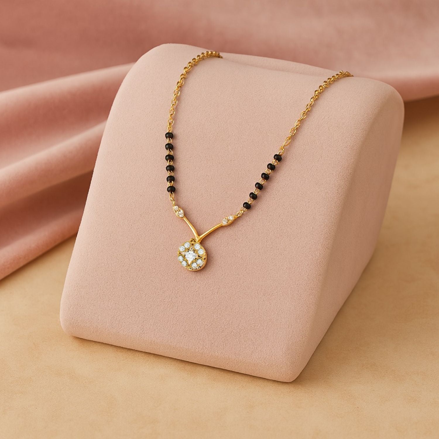 Floral Mangalsutra – Sterling Silver Gold Plated