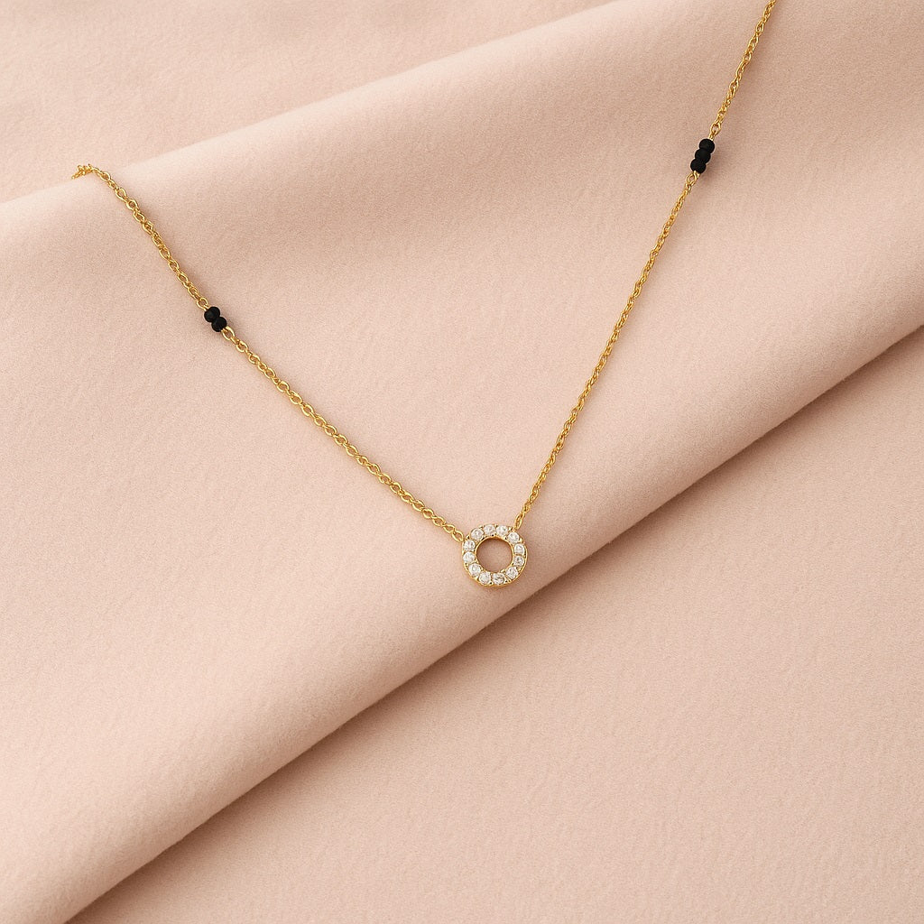 Circle Mangalsutra – Sterling Silver Gold-Plated